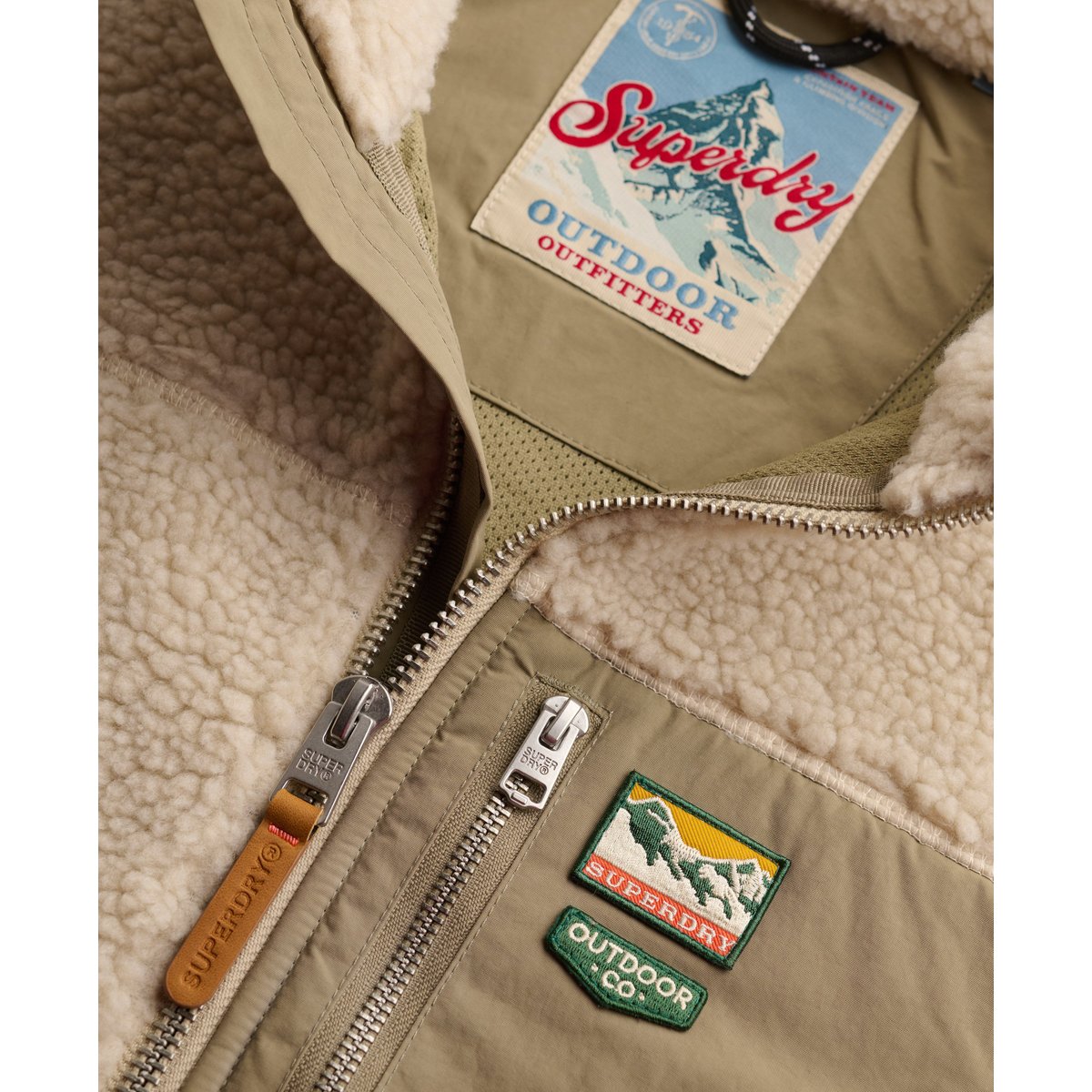 Polaire Mountain à Zip Intégral beige nuageux/argent, SUPERDRY