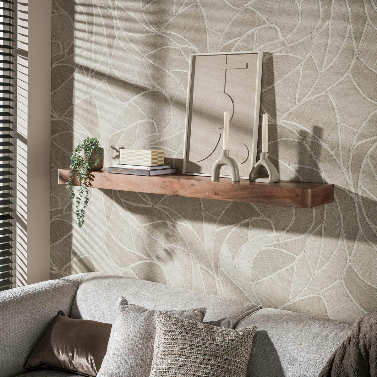 Etagère murale bois foncé plateau épais 150 cm NAKO marron, PIER IMPORT