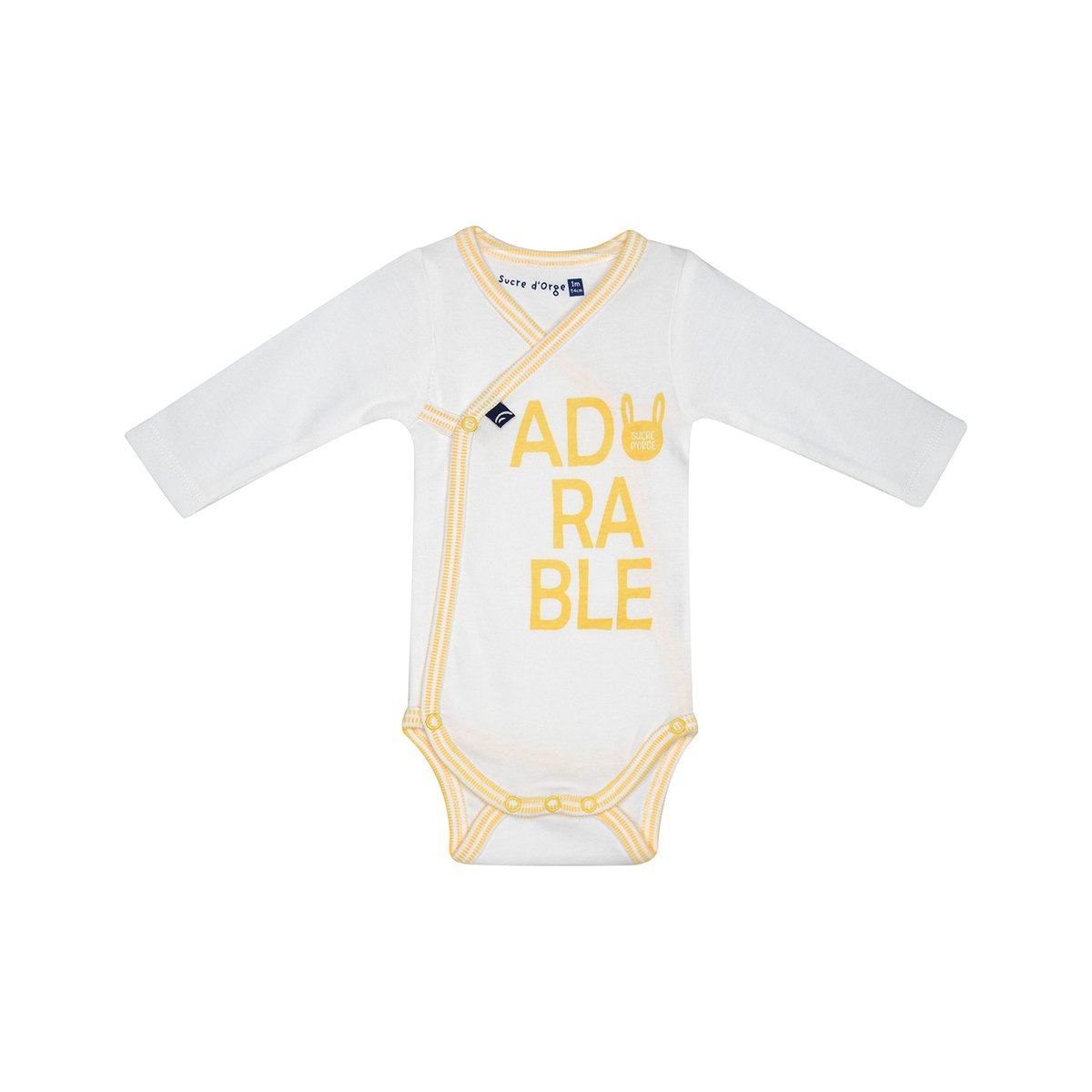 Lot de 2 bodies jasper manches longues naissance jaune, SUCRE D'ORGE