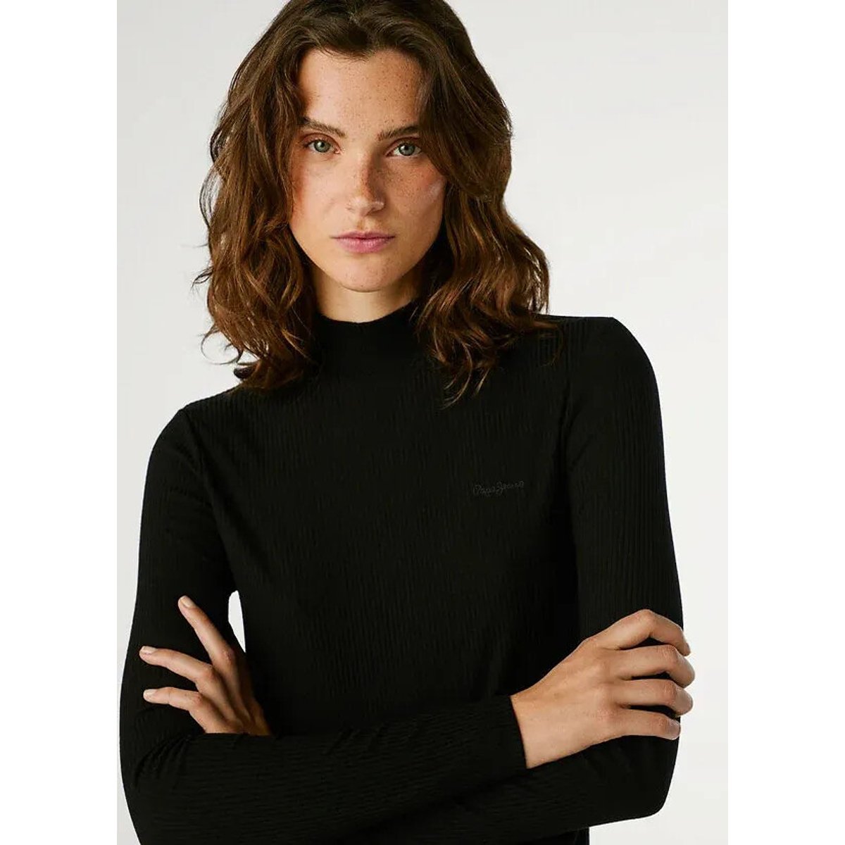 T-shirt col roulé BARBARA noir, PEPE JEANS