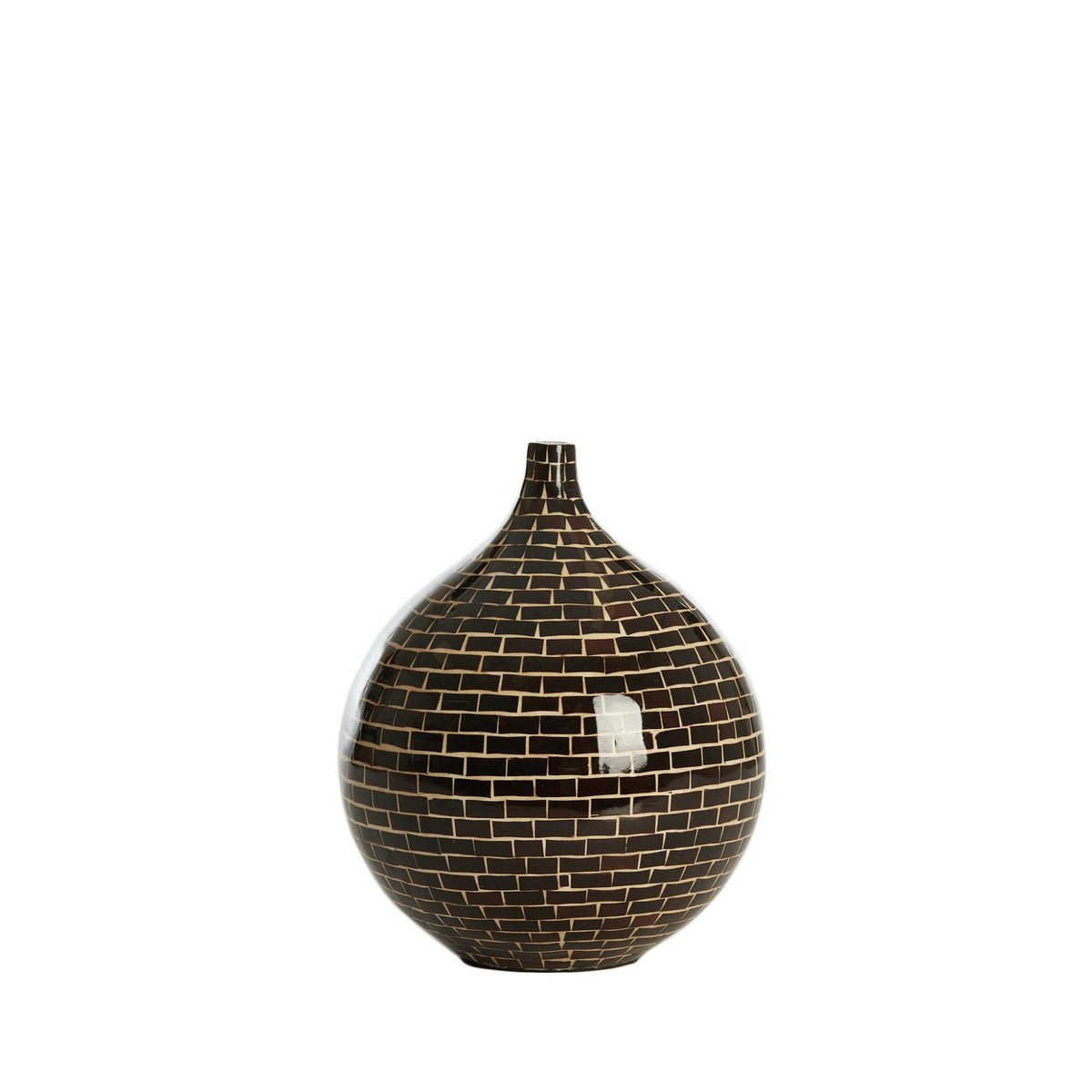 Vase Bois ELORZA brun foncé, LIGHT & LIVING