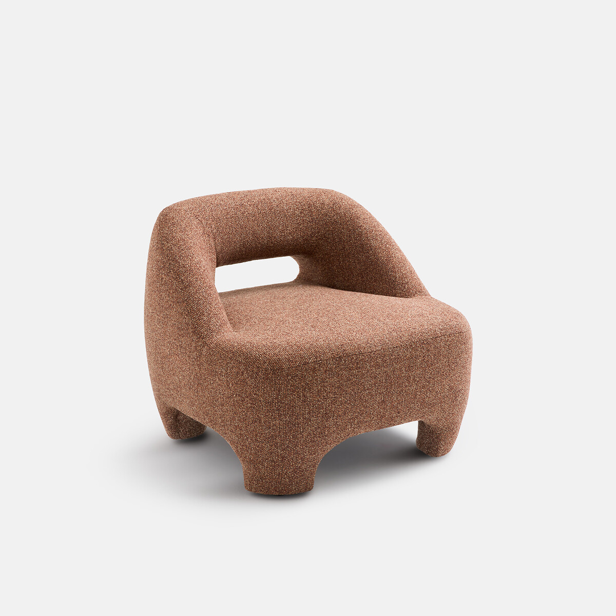 Fauteuil compact rembourré, gainé de tissu texturé, INAGA marron chiné, LA REDOUTE INTERIEURS