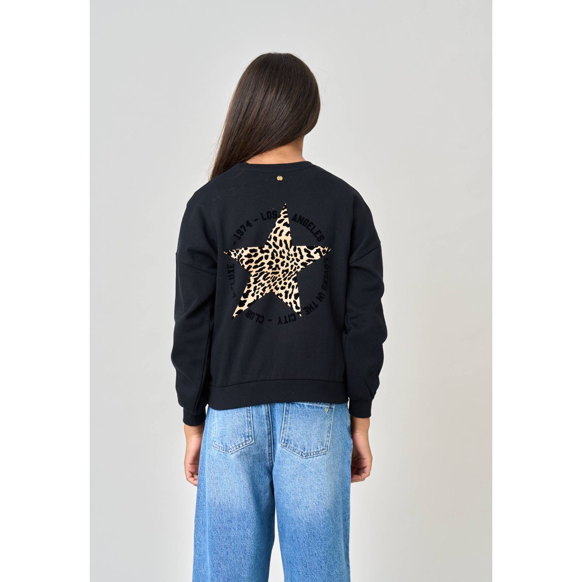Sweat fille imprimé étoile léopard LEOSTAR black, DEELUXE