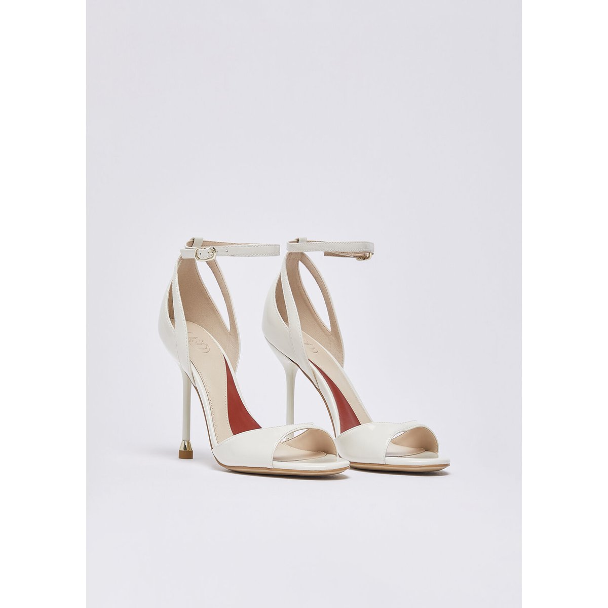 Sandales en cuir verni avec talon lait, LIU JO