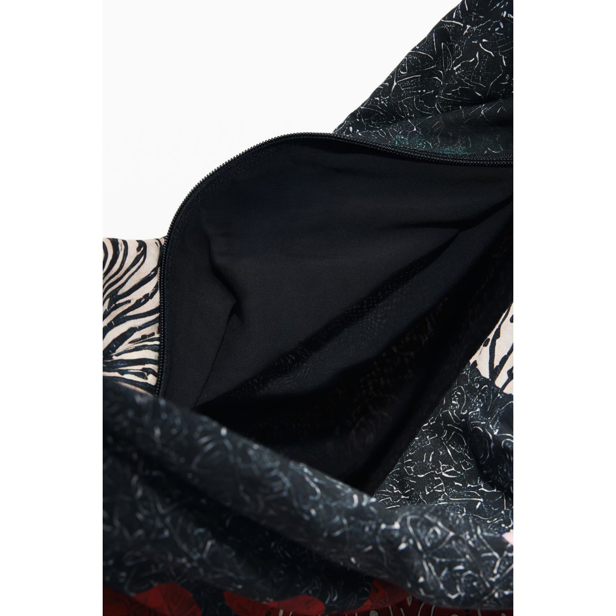 grand sac imprimé vintage noir, DESIGUAL