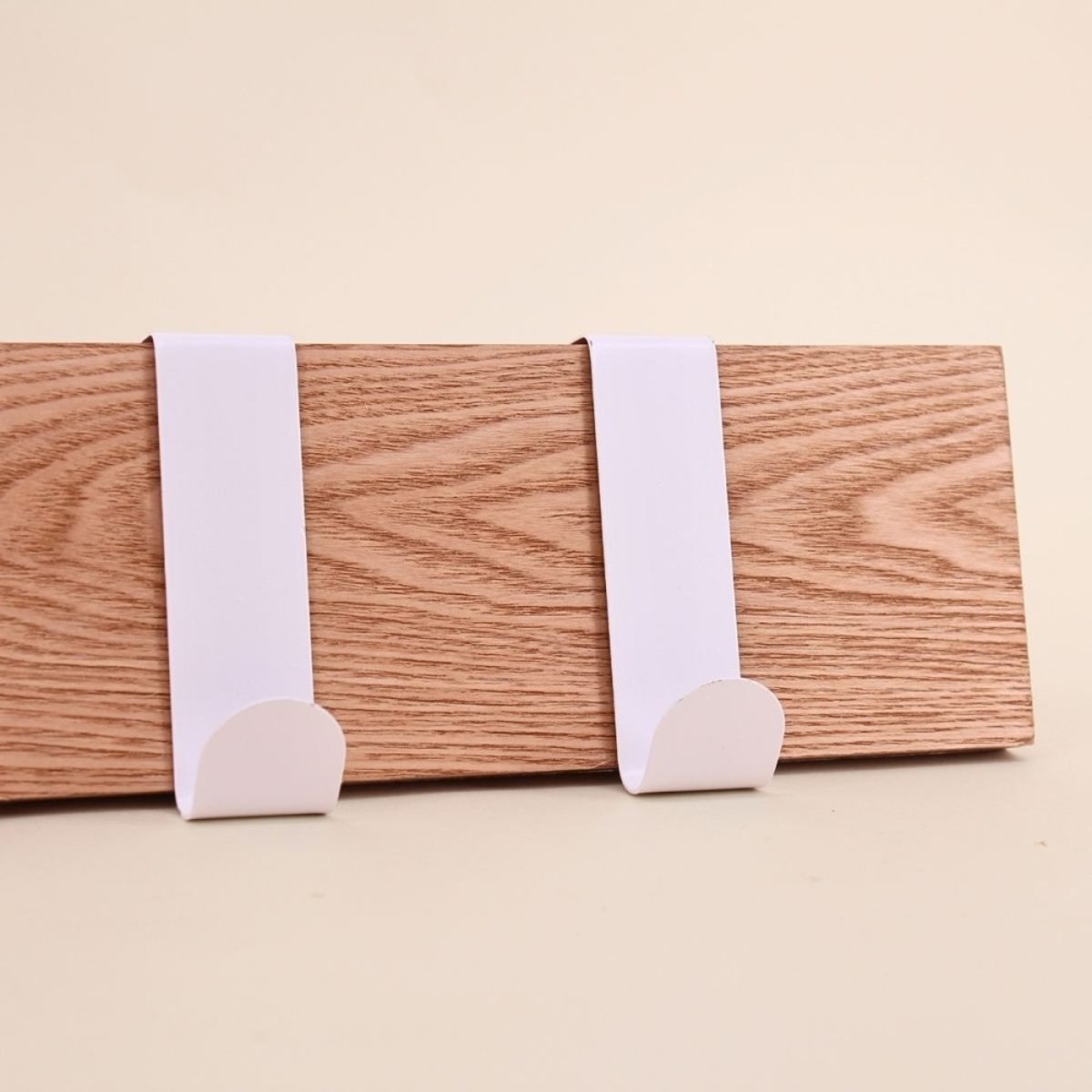 Patère 4 têtes en bois et métal blanc 51cm blanc, ORNAMI