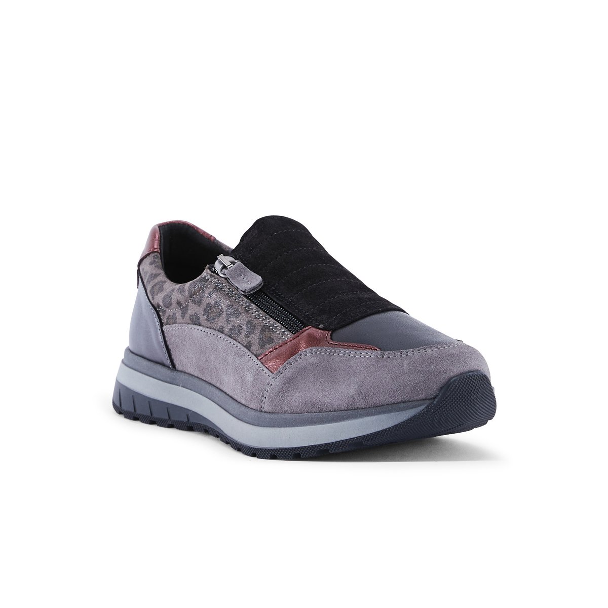 Baskets sans-gêne avec zip multicolore gris, PEDICONFORT