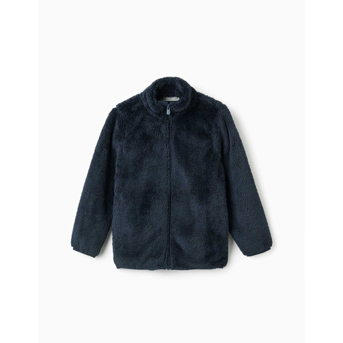 Veste en sherpa avec fermeture éclair bleu foncé, ZIPPY