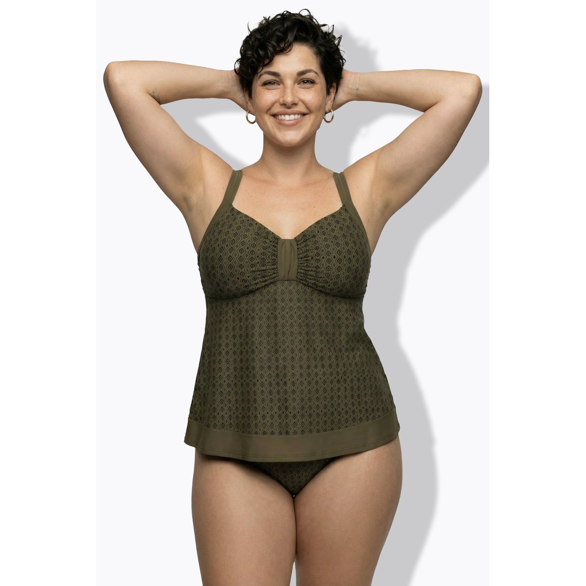 Tankini avec bonnets souples kaki foncé, ULLA POPKEN