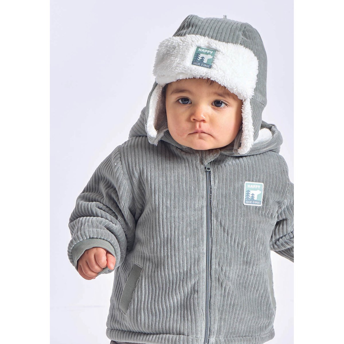 Bonnet suan maille bebe vert, SUCRE D'ORGE