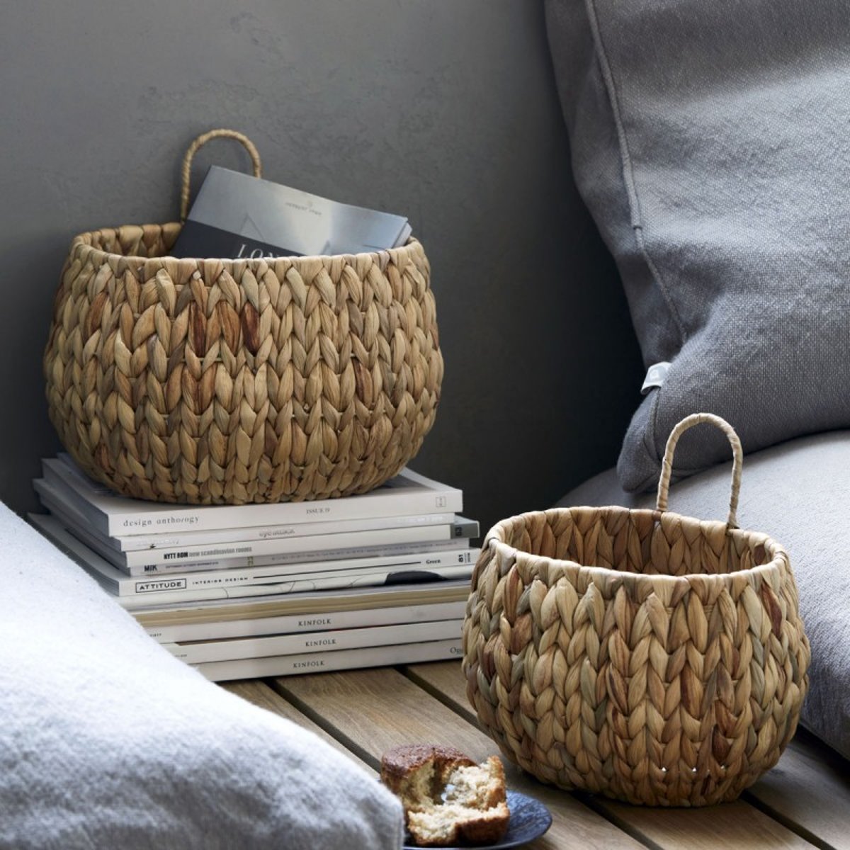 Panier rangement jacinthe Hang Set 2 bois clair, HOUSE DOCTOR