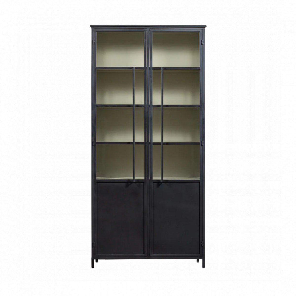 Vitrine 2 portes en métal H200cm- EXHIBIT XL noir, WOOOD