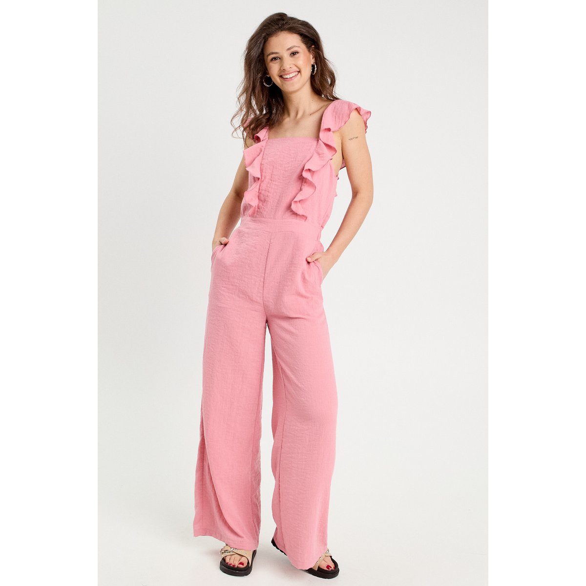 Combinaison pantalon volants vieux rose, CACHE CACHE