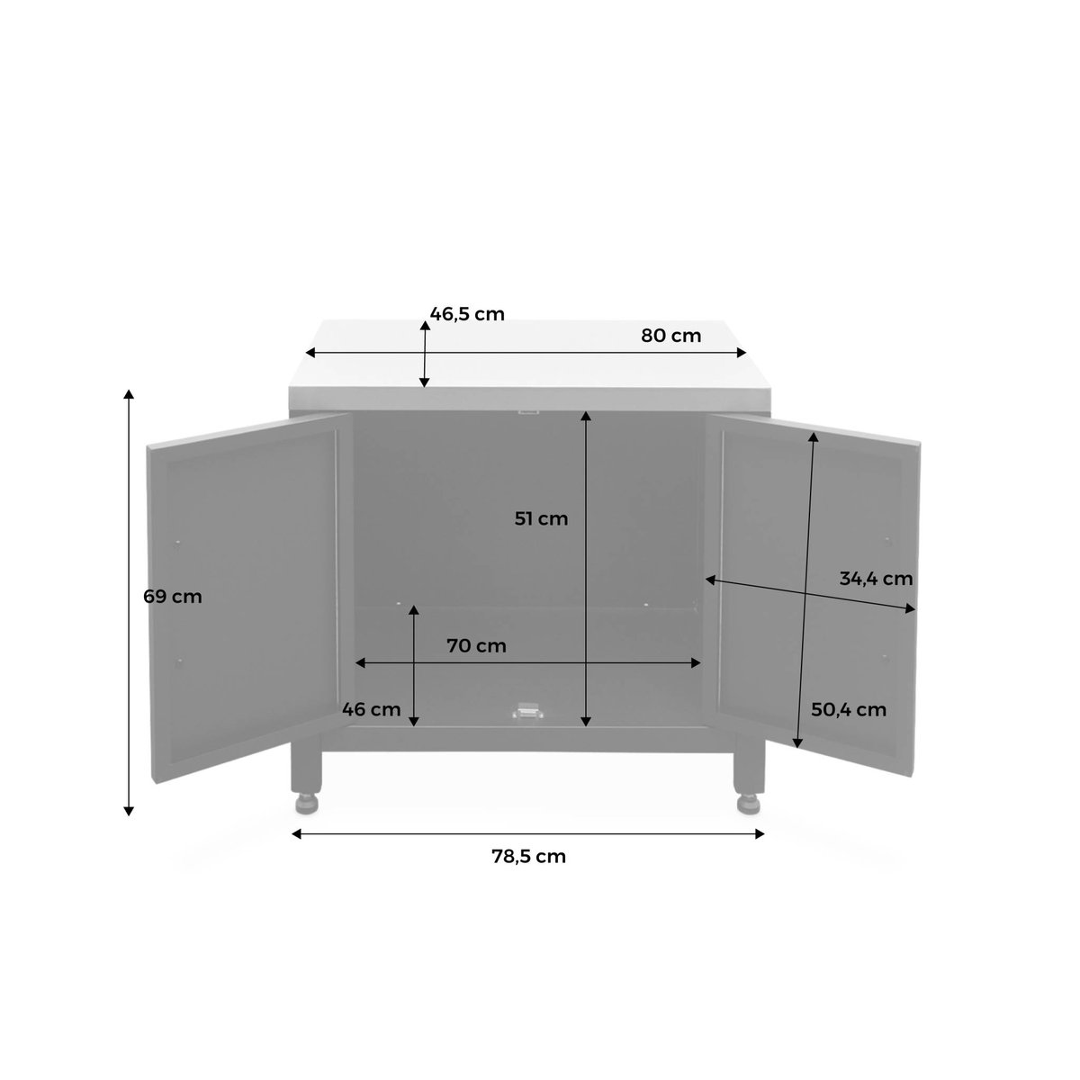 Module de cuisine extérieure acier L80cm GRIMAUD noir, SWEEEK