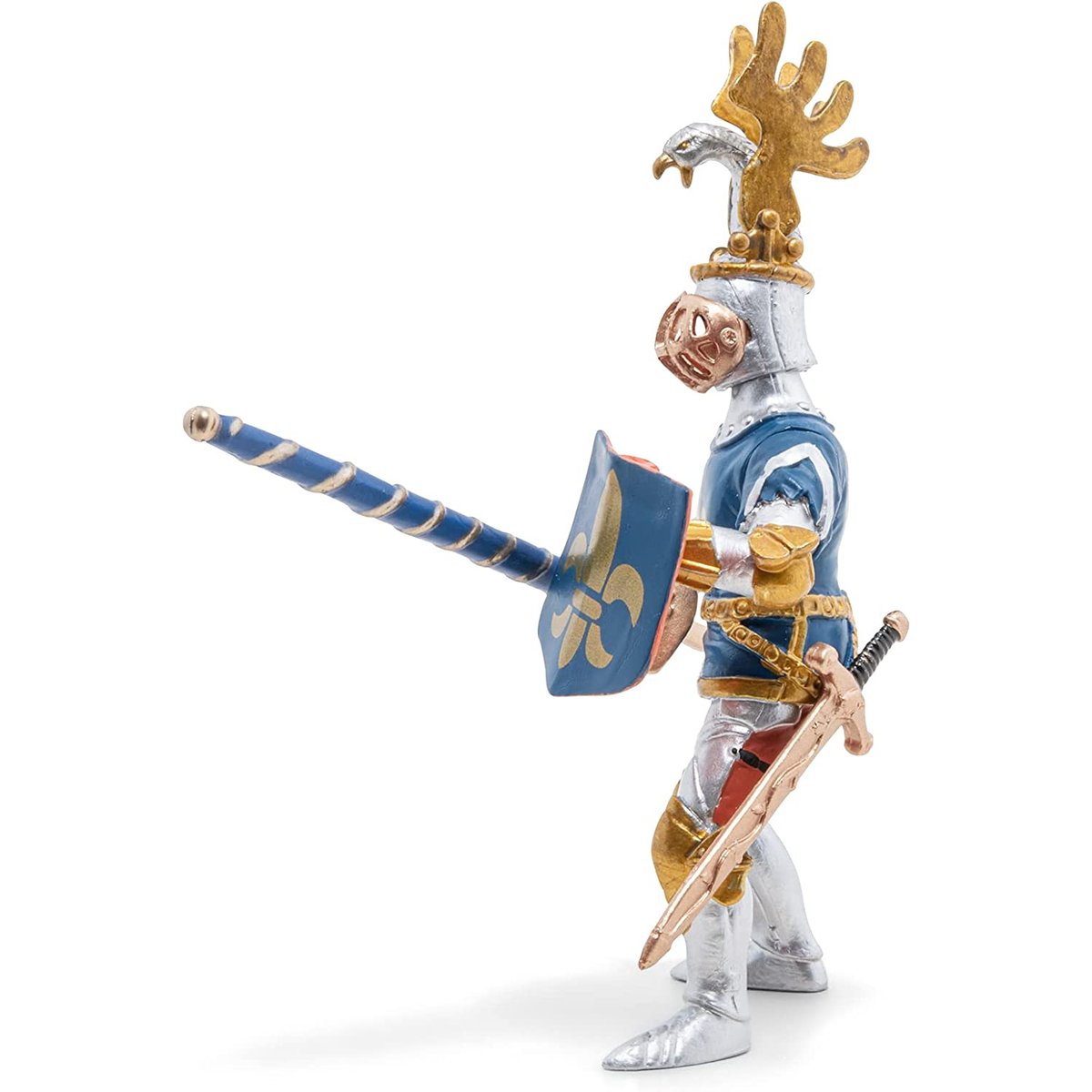 Figurine Chevalier bleu fleur de lys bleu, PAPO