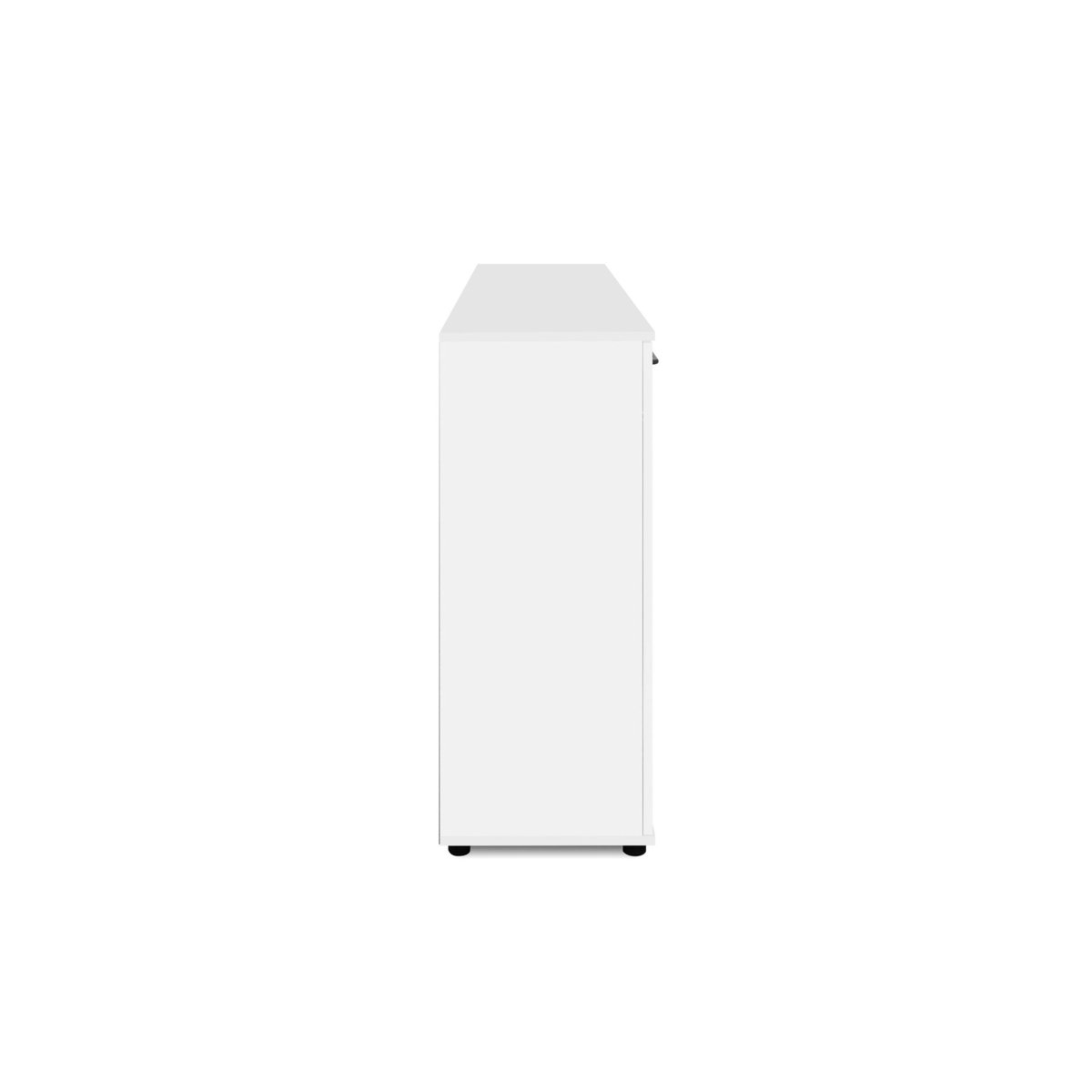 Buffet étroit blanc 3 portes 4 tiroirs ALVA blanc, PIER IMPORT