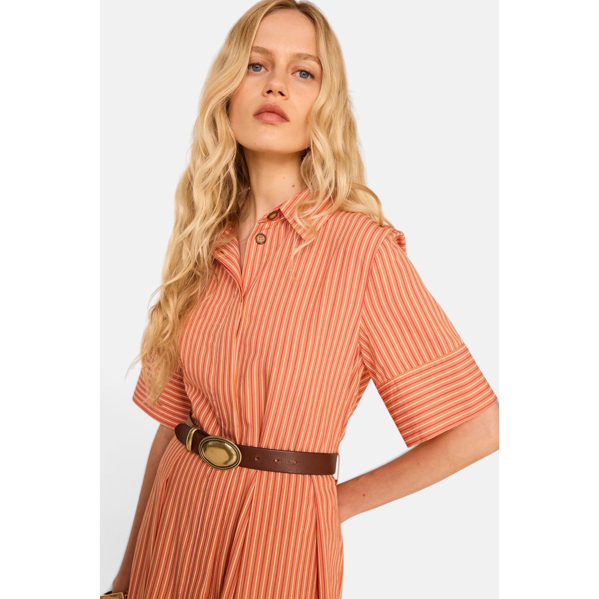 Robe droite à rayures PATRICIA ocre, Maison 123