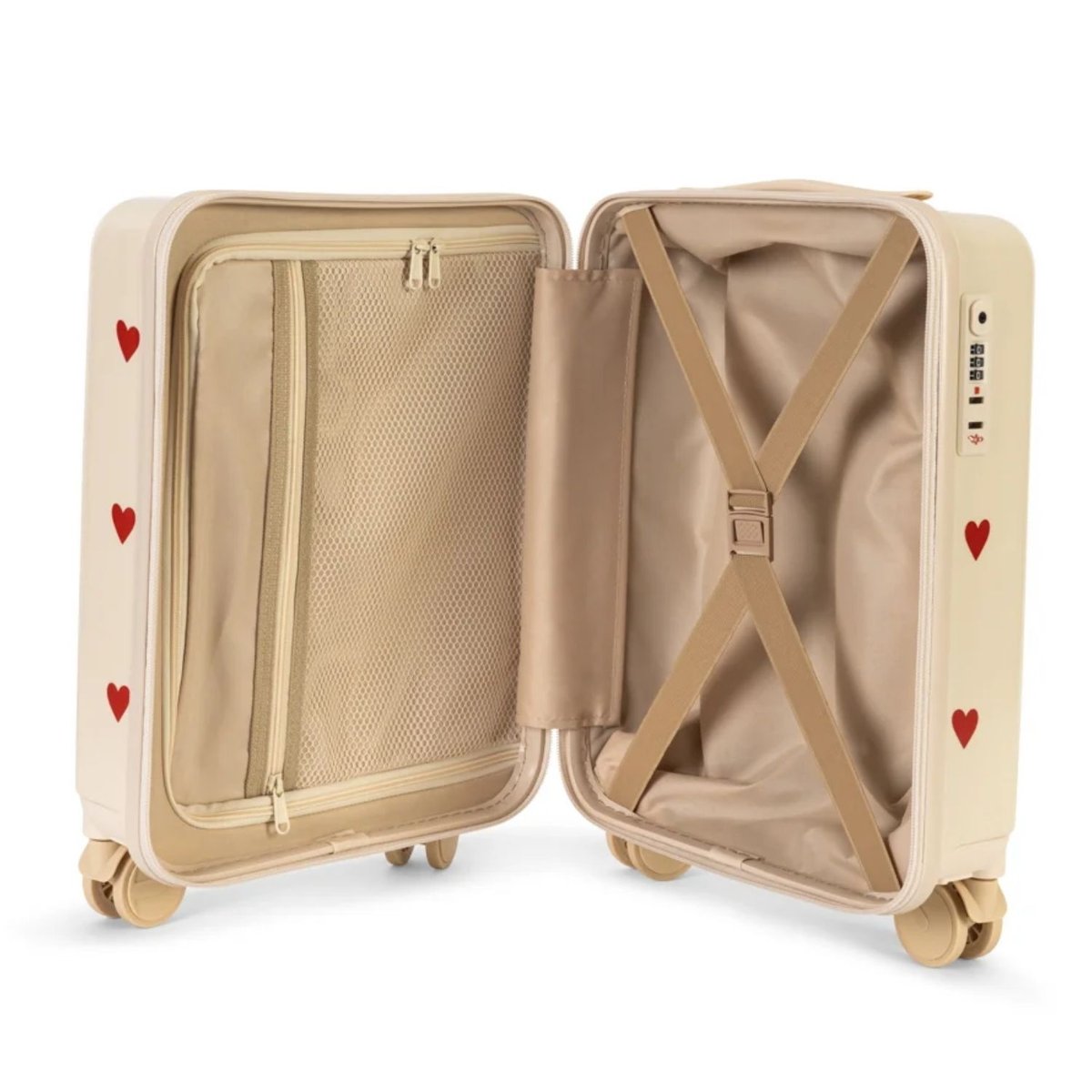Valise enfant ecru, rouge, KONGES SLOJD