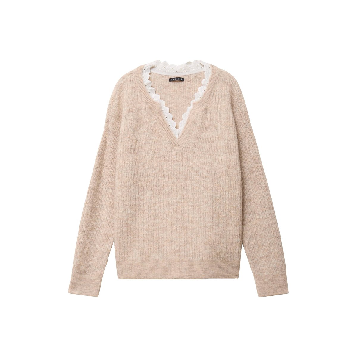 Pull col v beige, BREAL