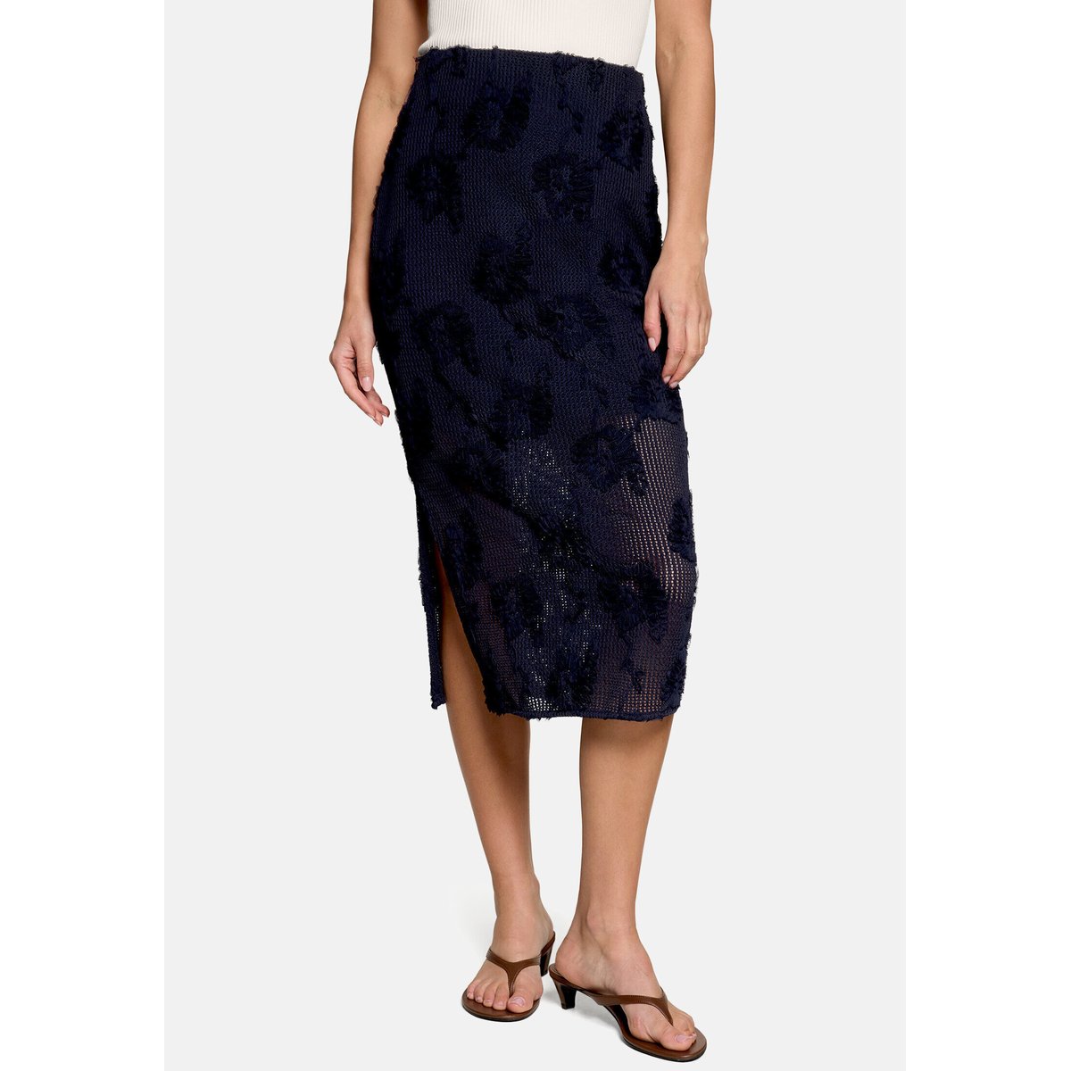 Jupe casual à taille élastique deep sky, ZERO