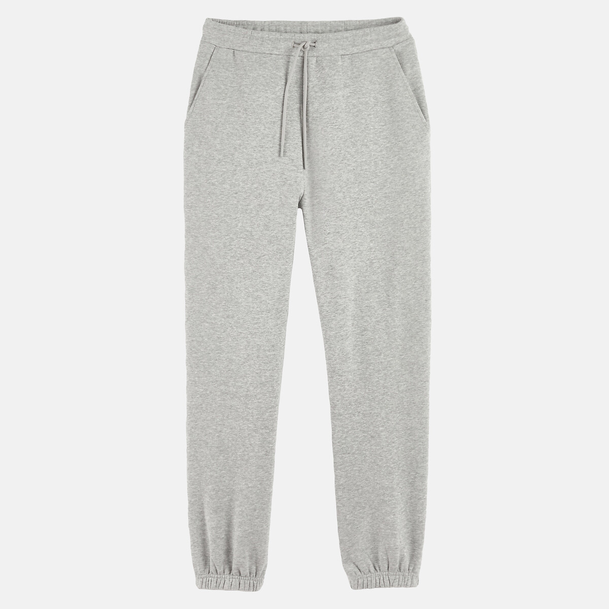 Pantalon de jogging en molleton gratté gris chiné, LA REDOUTE COLLECTIONS