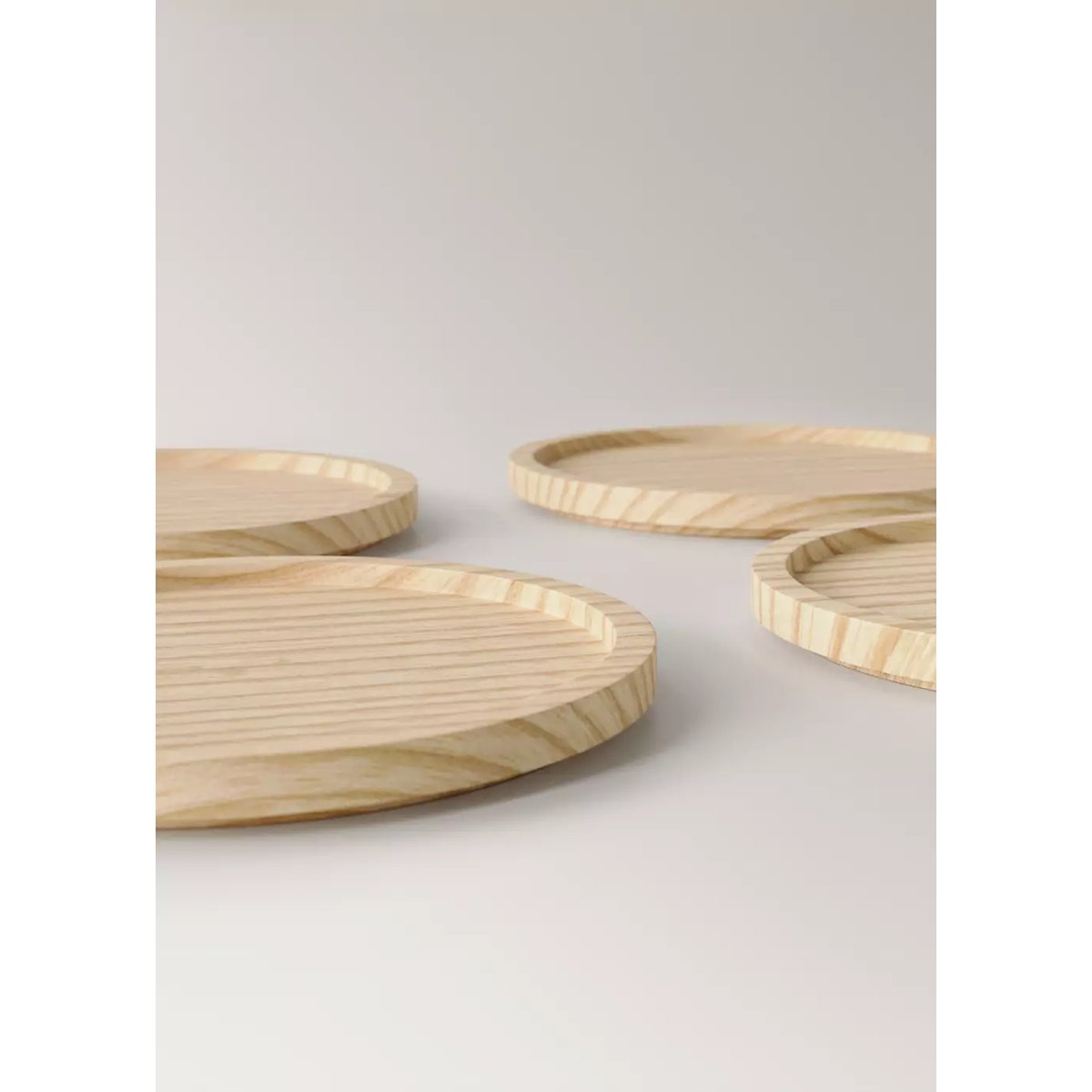 Lot 4 dessous de verre en bois de frêne sable, MANGO HOME