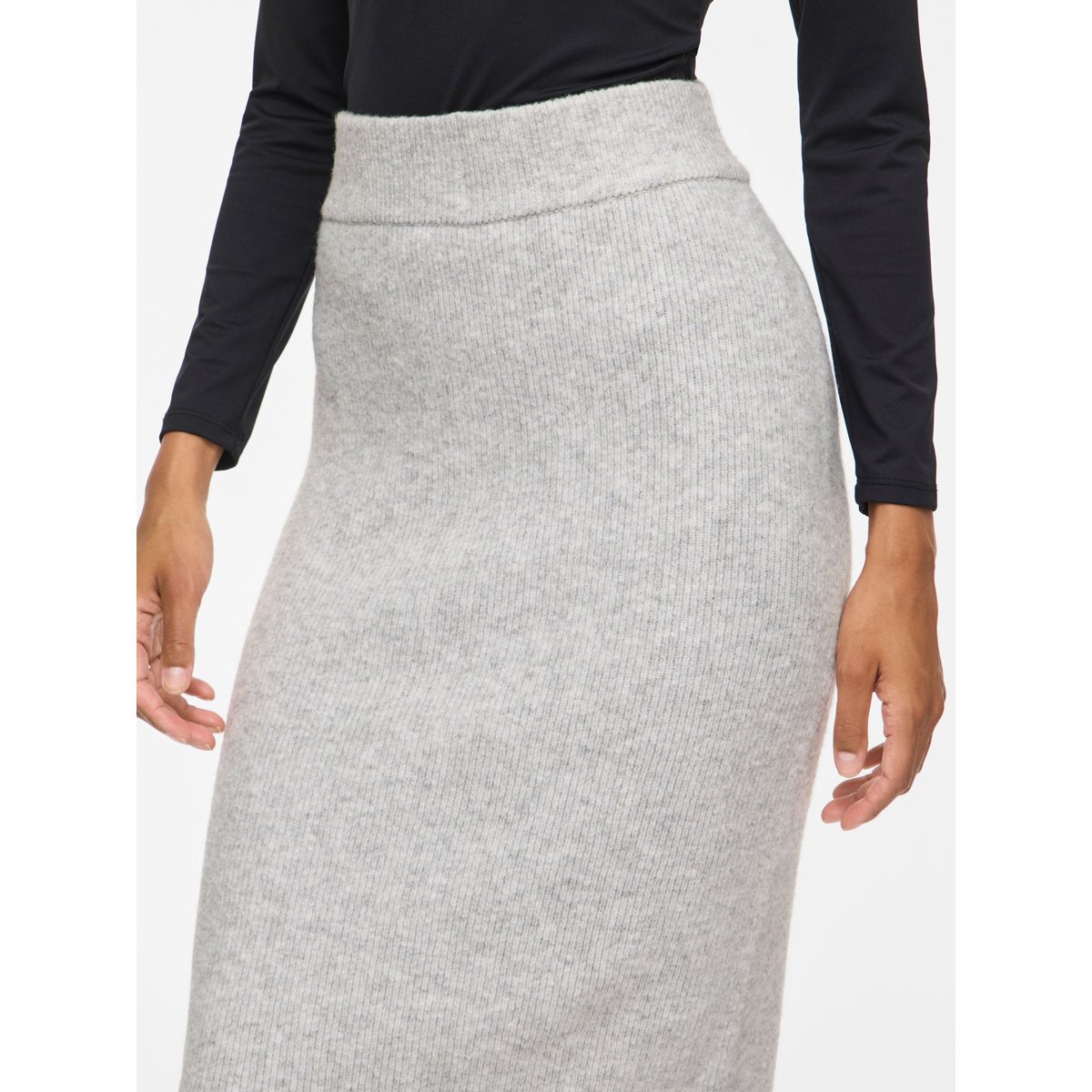 Jupe En Maille gris - light grey melange1, VILA