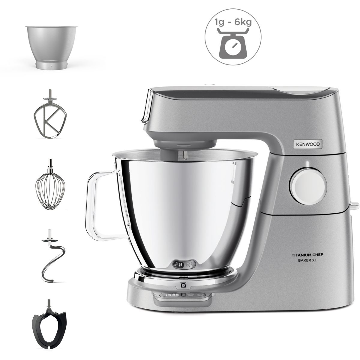 Robot pâtissier KVL85.009SI Titanium Chef Baker XL gris, KENWOOD