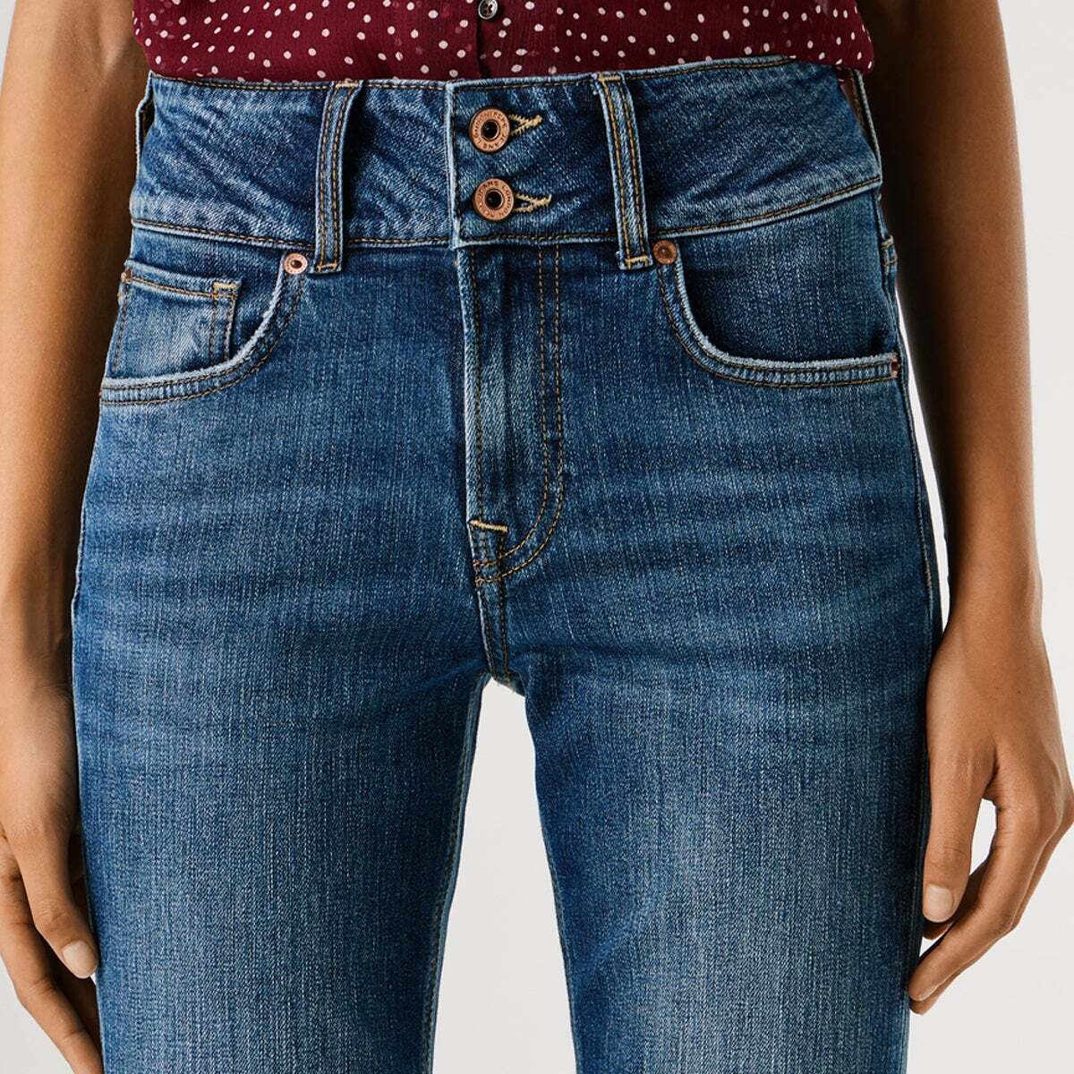 Venus - Jean Coupe Évasée, Taille Moyenne authentique bleu royal, PEPE JEANS