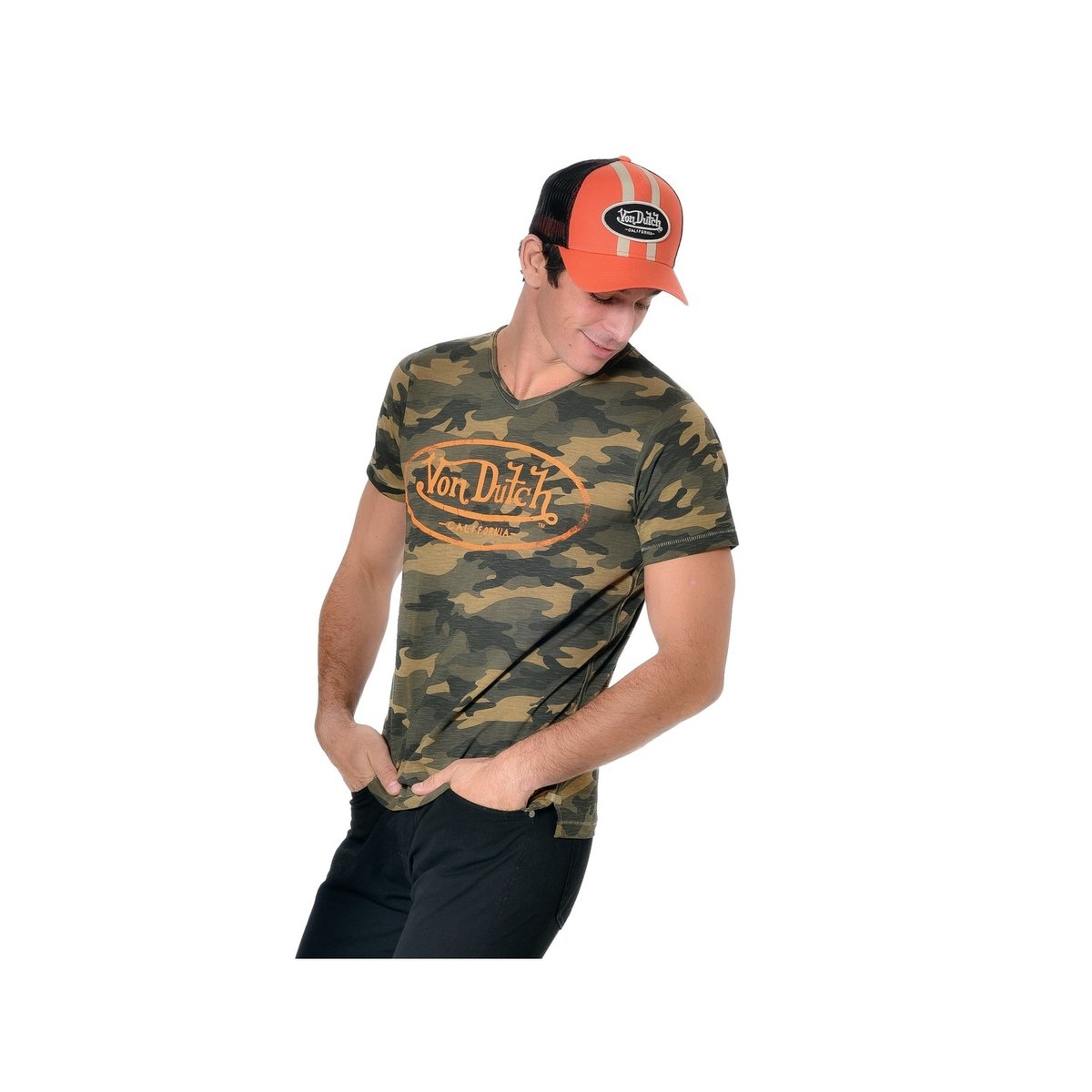 Tee Shirt en coton Ron camouflage, VON DUTCH