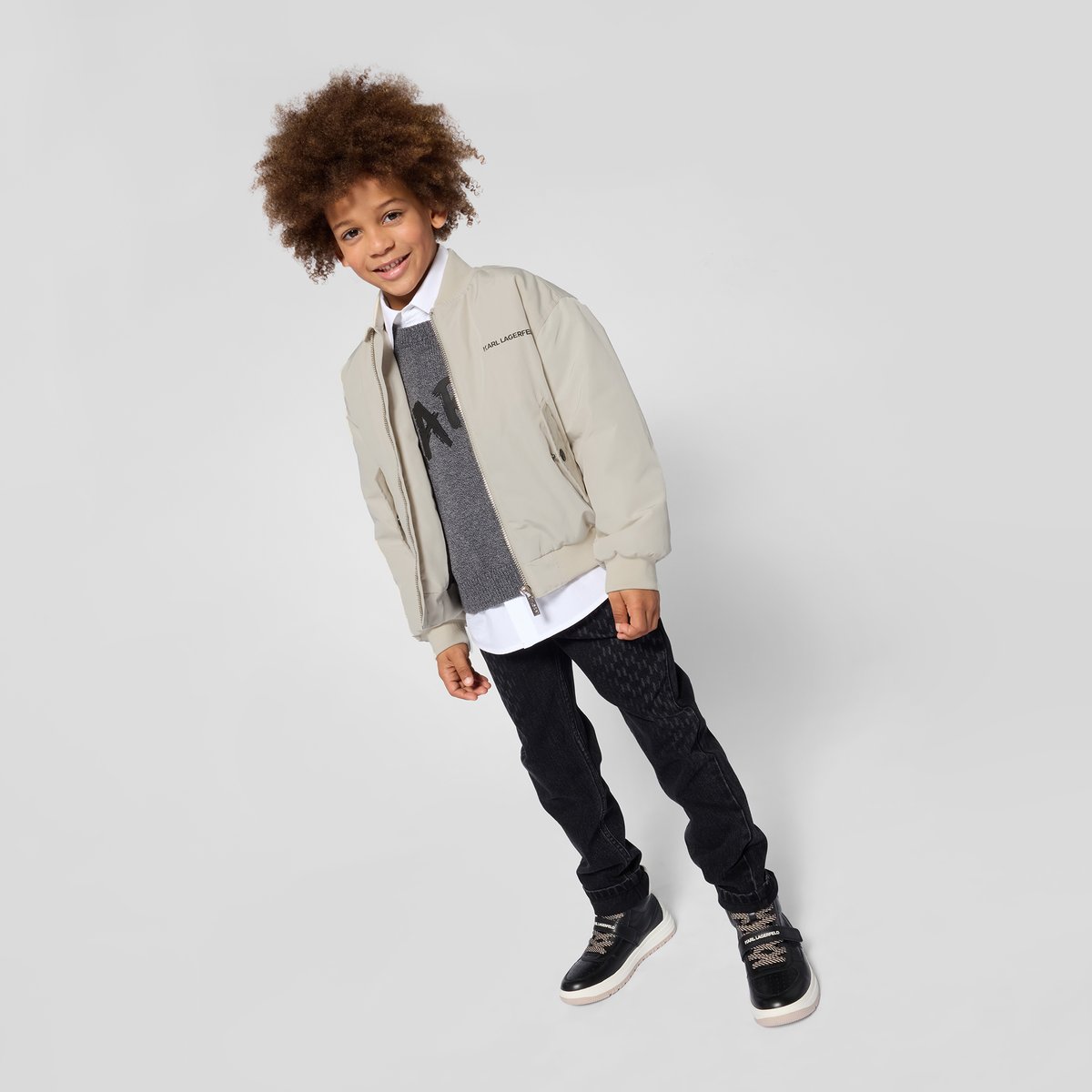 Pantalon en denim black, KARL LAGERFELD KIDS