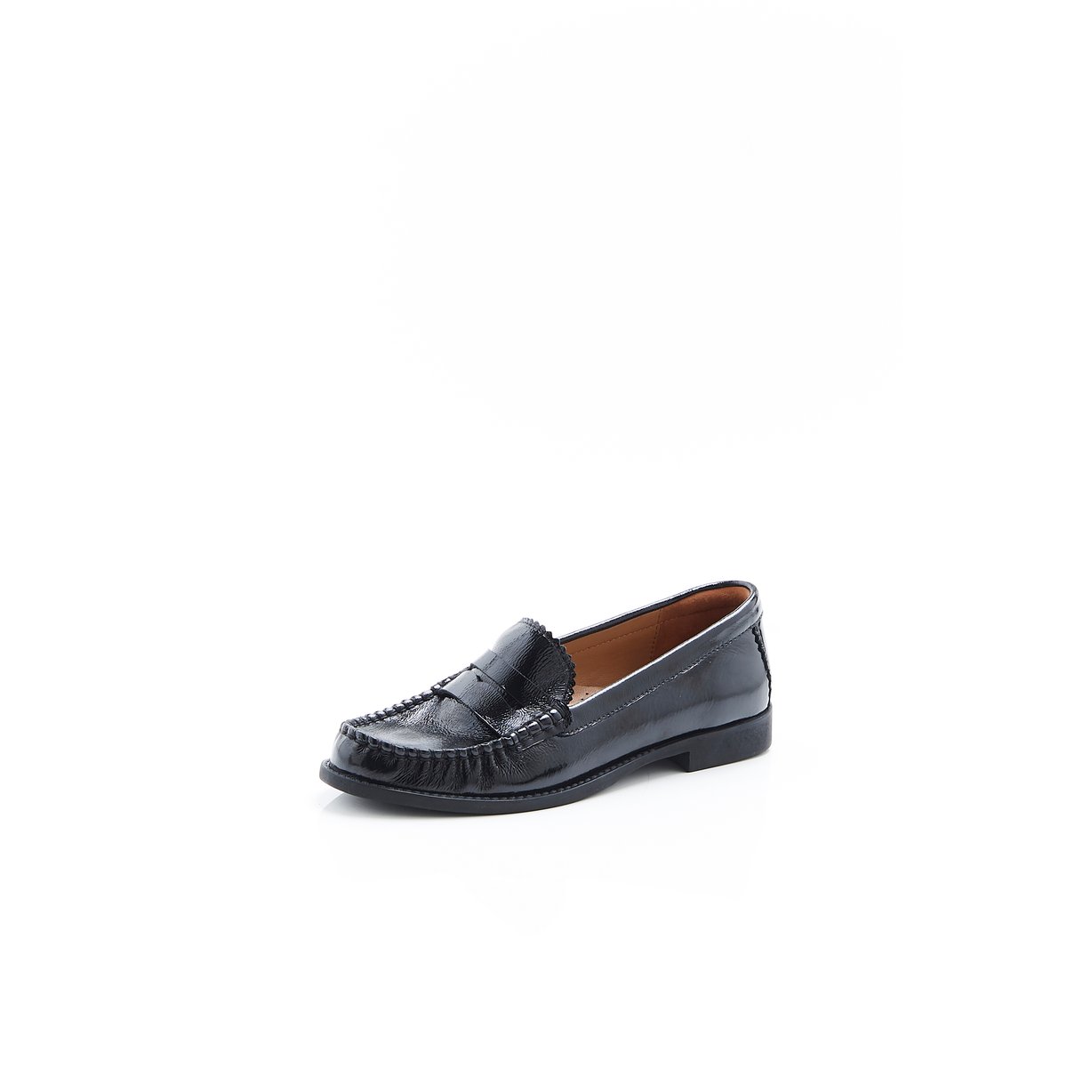 Mocassins vernis effet plissé noir, DAMART