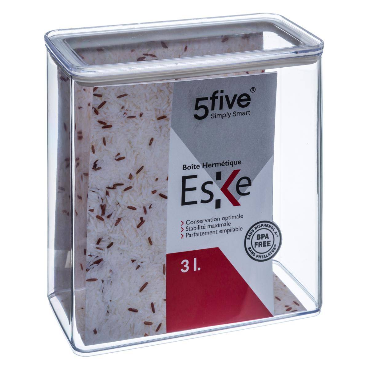 Boîte de conservation rectangulaire ESKE transparent, 5FIVE SIMPLY SMART