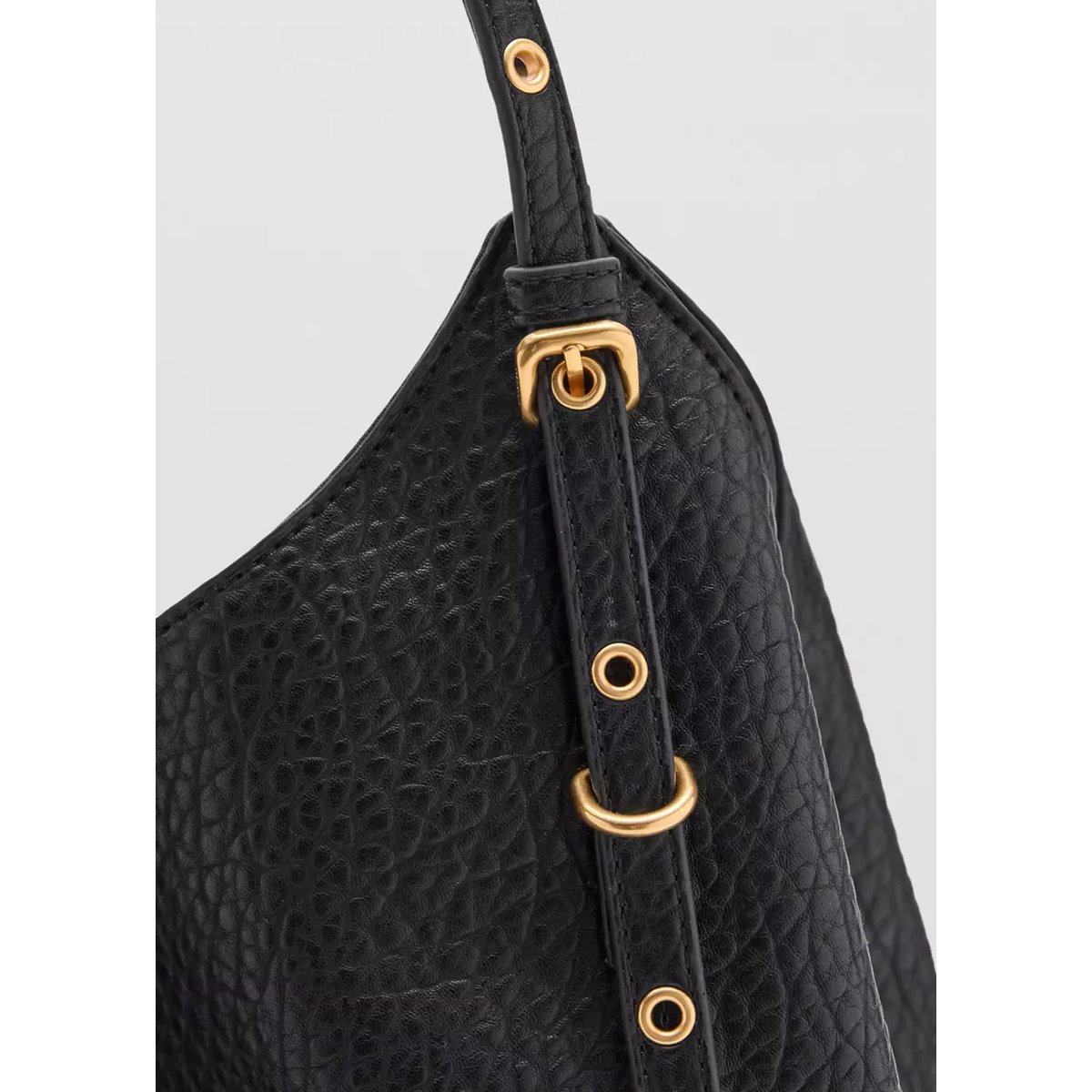 Sac seau boucles noir, MANGO