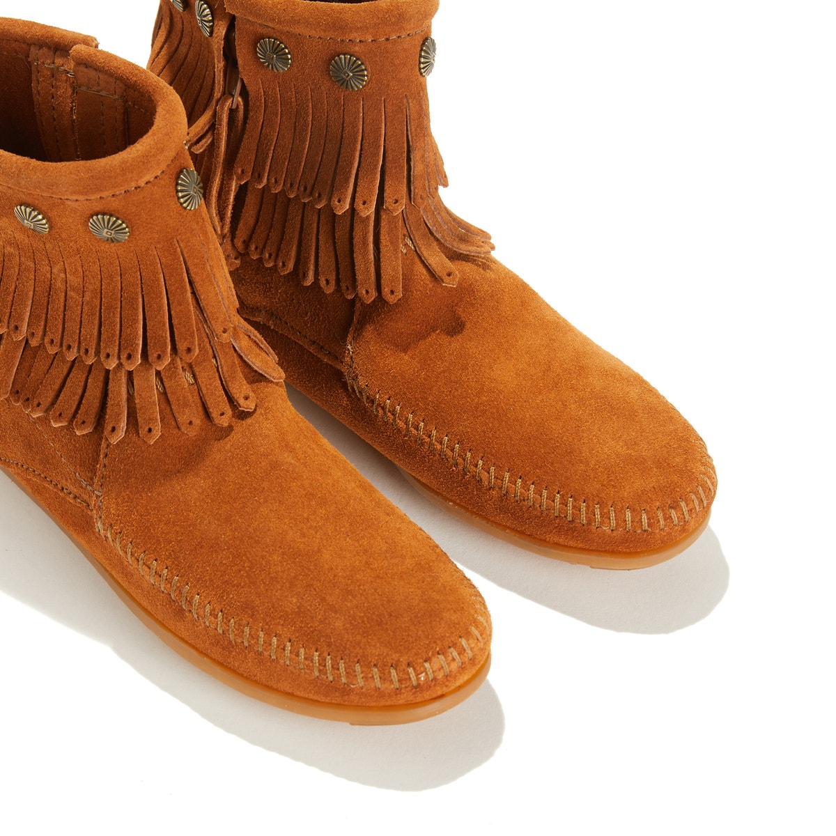 Boots À Franges En Daim camel, MINNETONKA