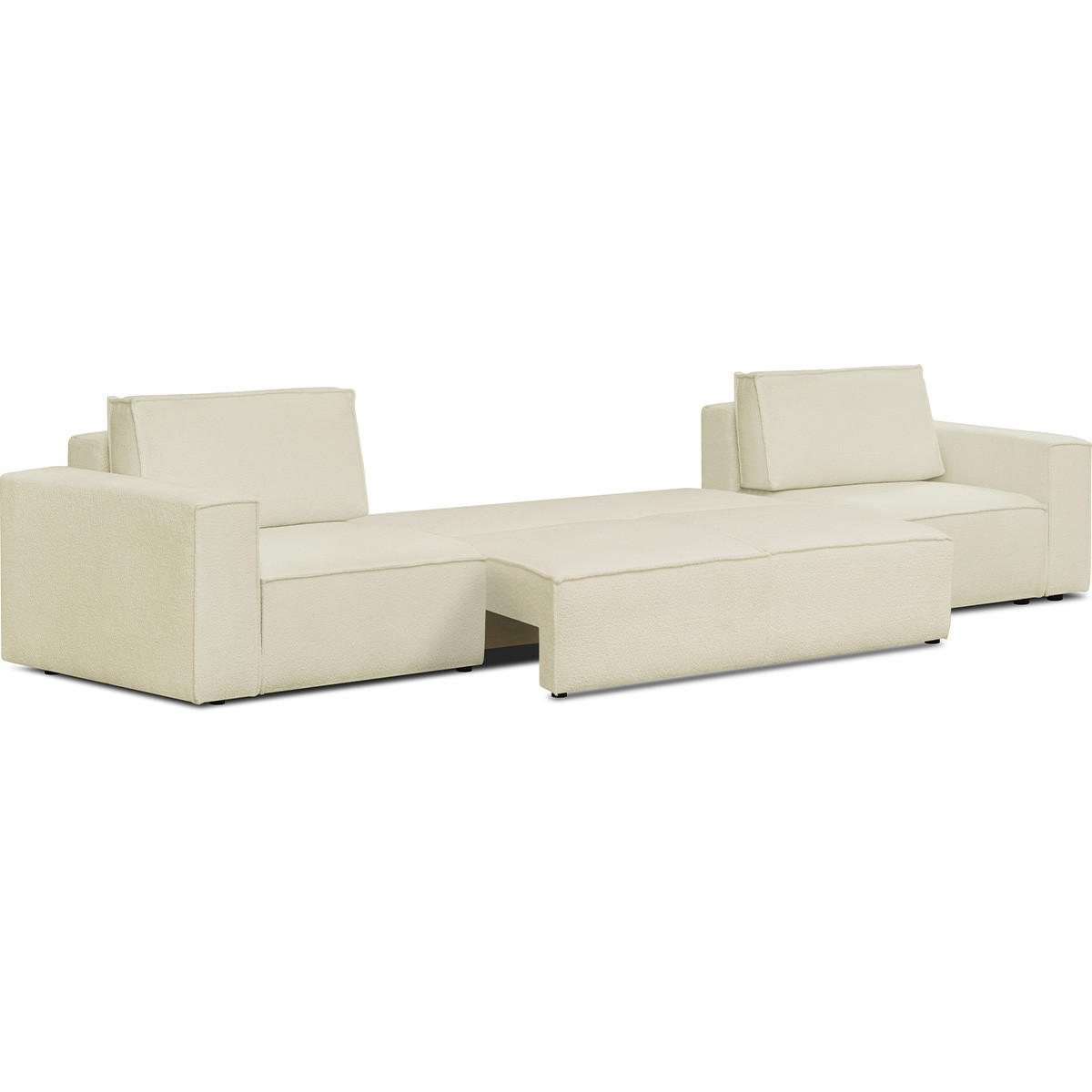 Canapé convertible 7 places en tissu bouclé - HARPER MOD ecru, HOMIFAB