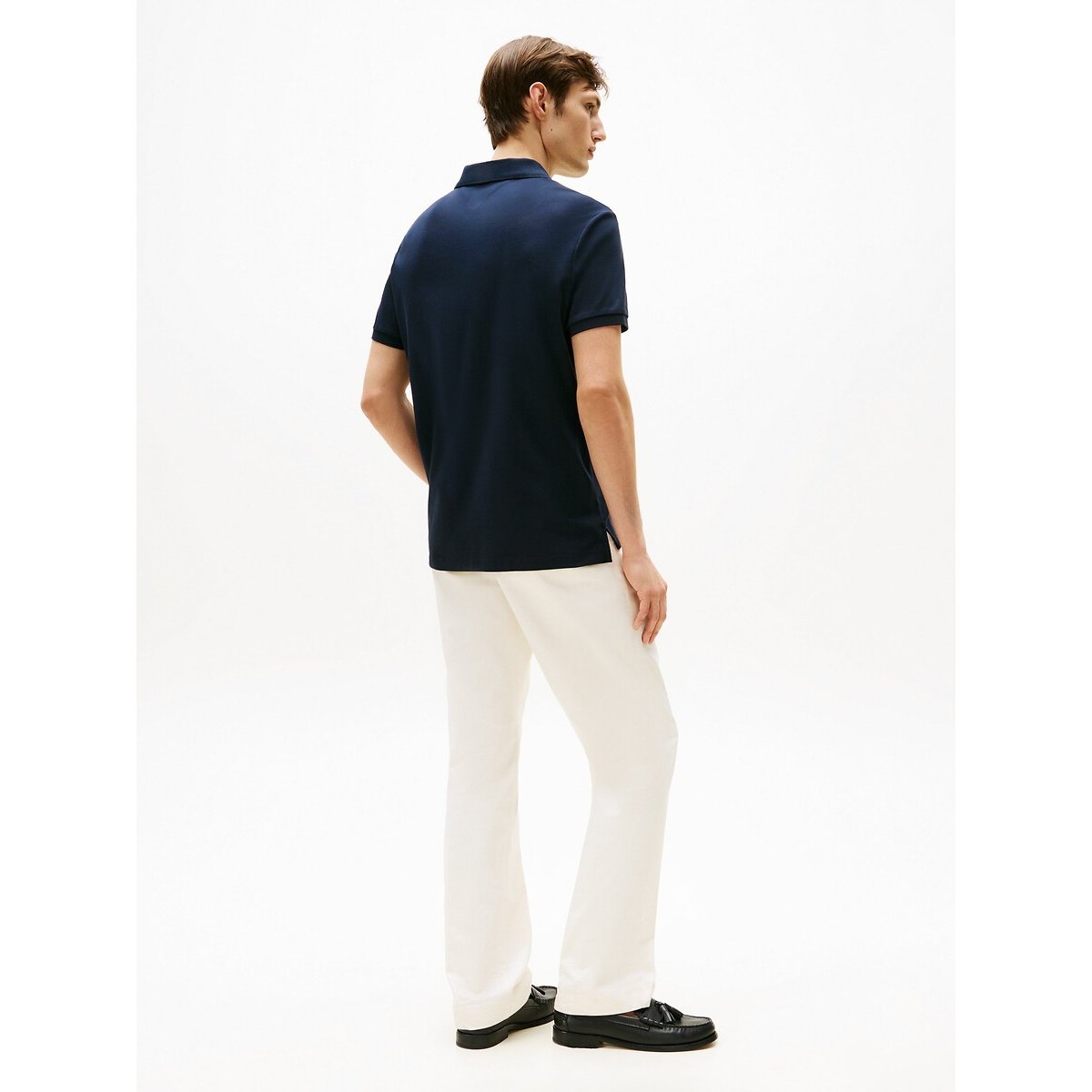 Regular fit cotton polo shirt with short sleeves navy, TOMMY HILFIGER