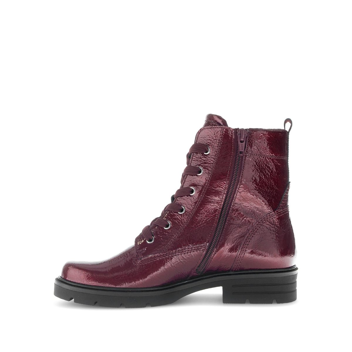 Bottines en cuir verni à talon décroché rouge, GABOR
