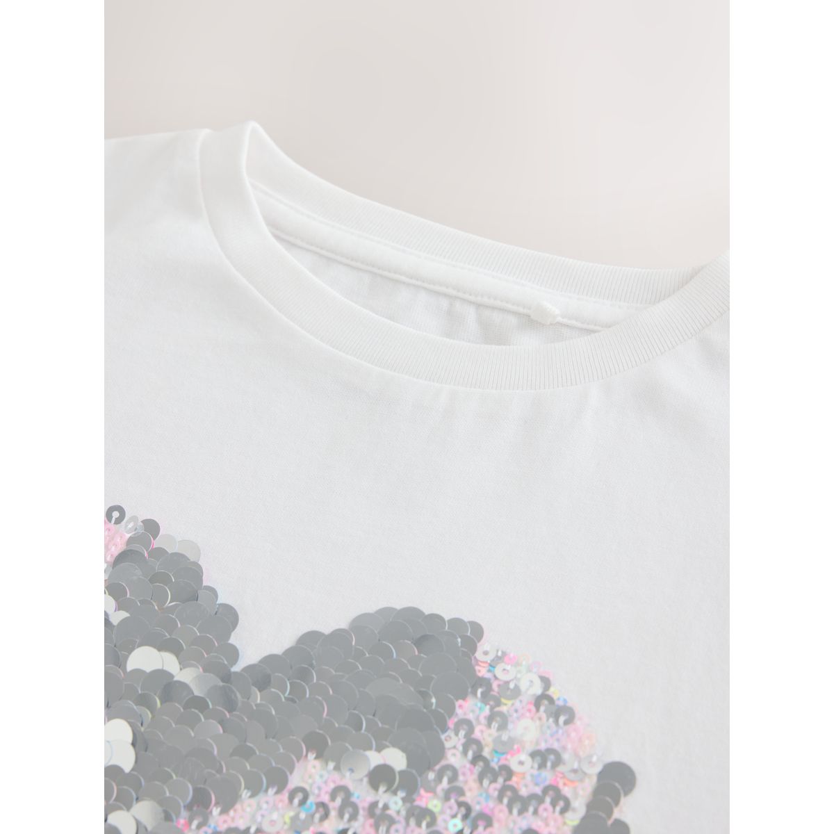 Haut à manches longues, cœurs et sequins blanc, NEXT
