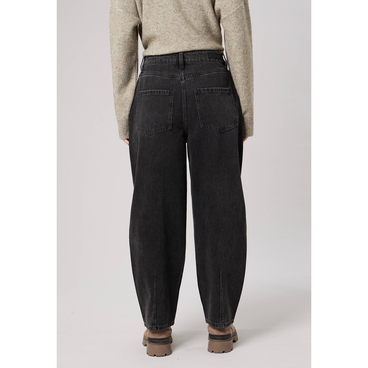 Jean noir barrel femme en 100% coton SUNNY grey used, DEELUXE