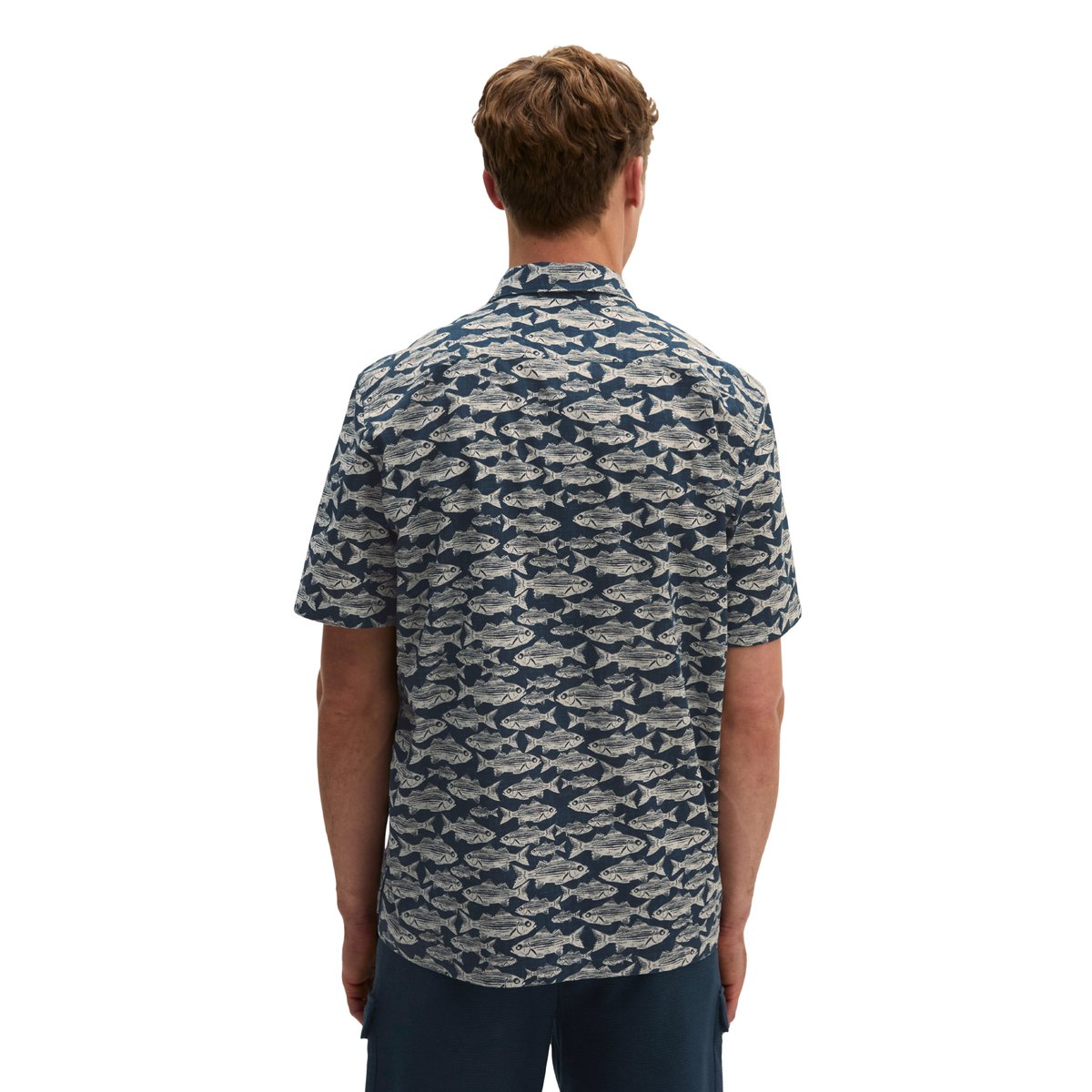 Chemise regular en popeline de coton bio bleu clair, MARC O'POLO