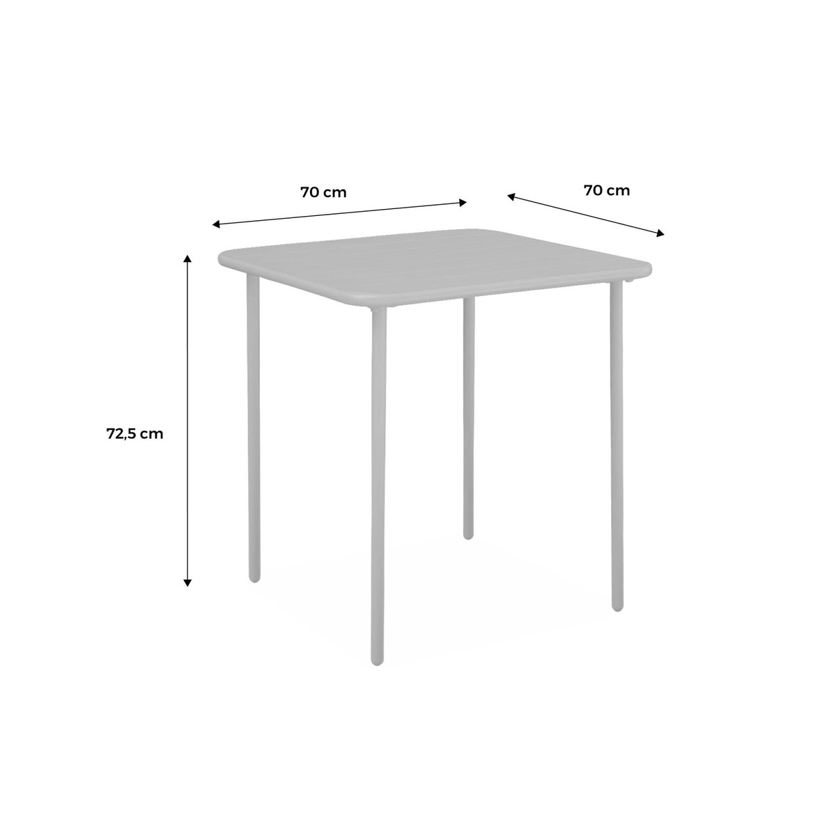 Table de jardin métal 2 places AMELIA anthracite, SWEEEK