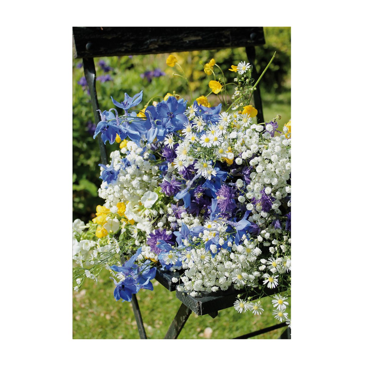Tableau d'extérieur Chaise de jardin bleu, jaune, gris, ART FOR THE HOME