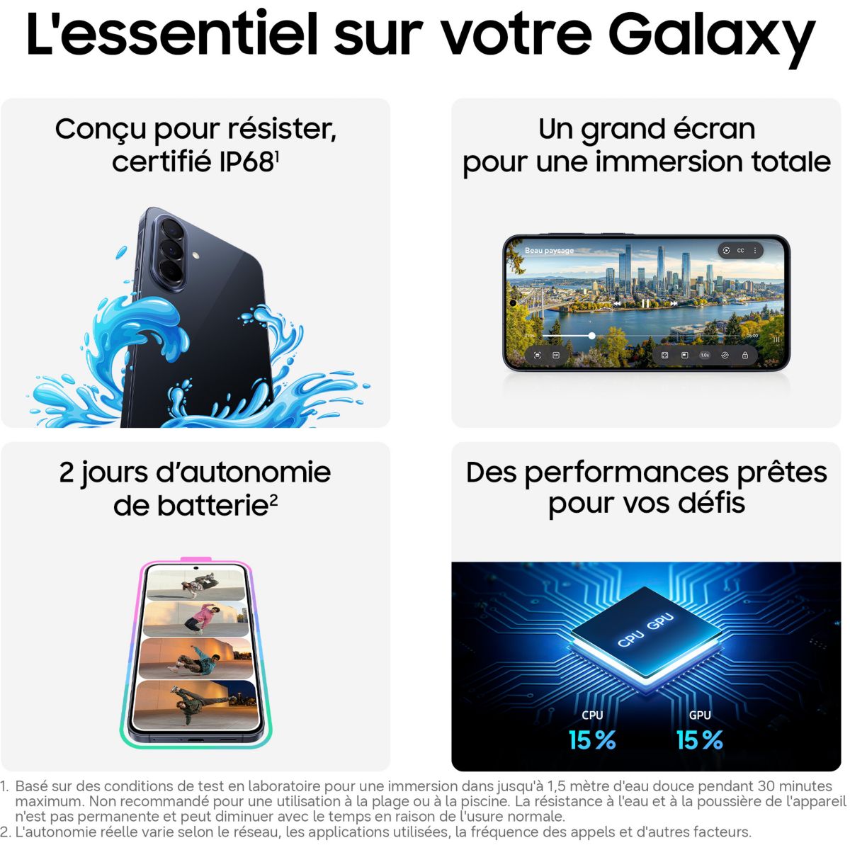 Smartphone Galaxy A57 5G 128Go Lavande couleur unique, SAMSUNG