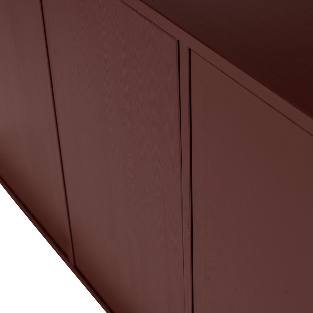 Buffet en bois de pin MEREL rouge bordeaux, WOOOD