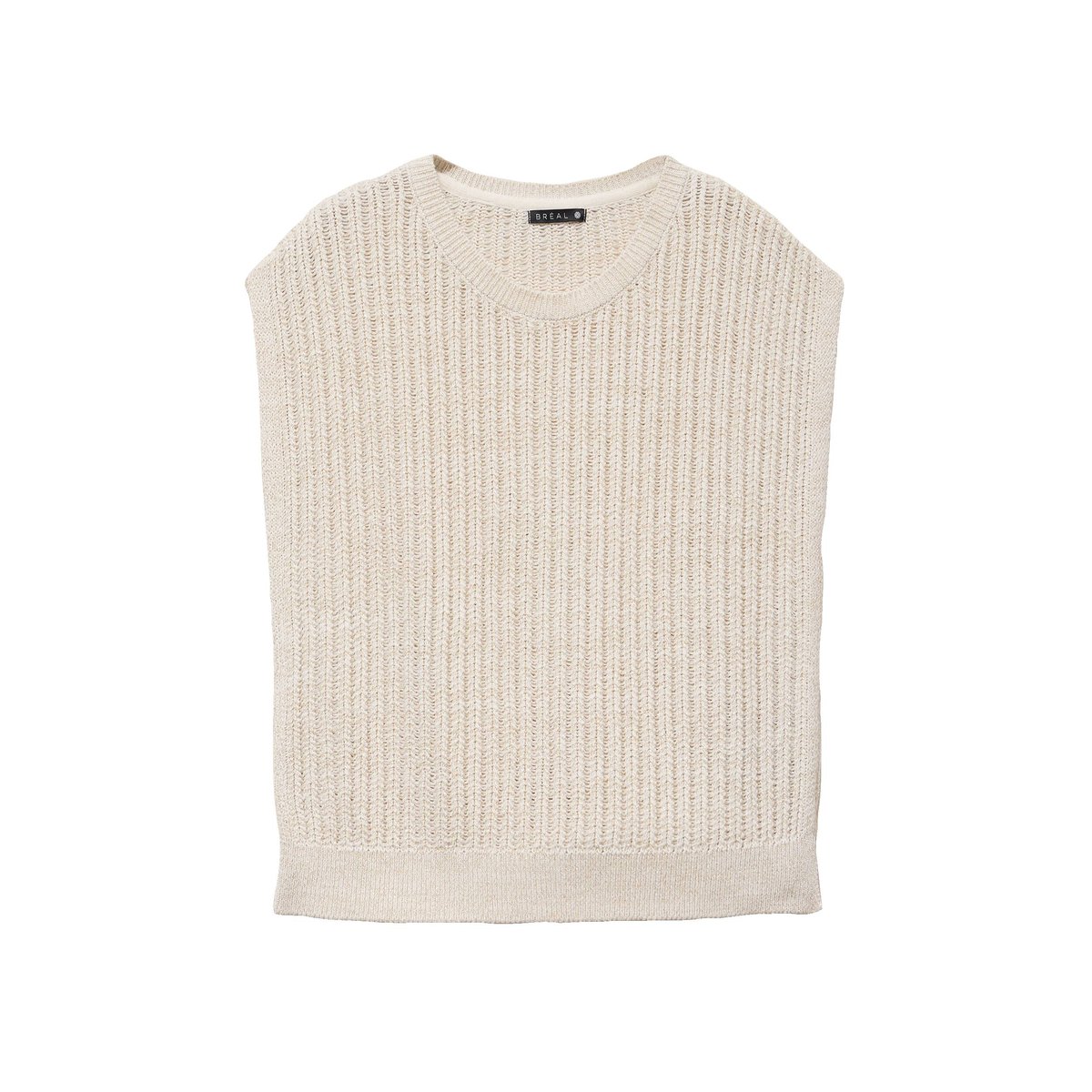 Pull ajouré col rond ecru, BREAL