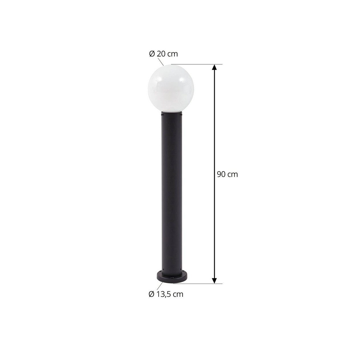 Luminaire extérieur en verre moderne, Dangan blanc, noir, LINDBY