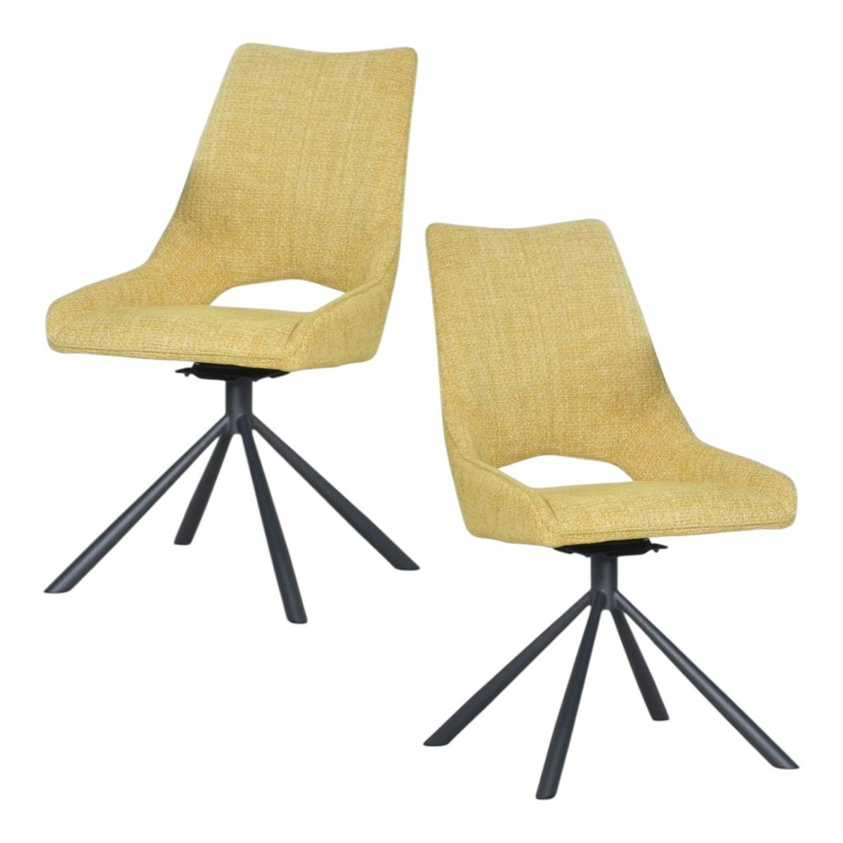 Chaise pivotante moderne en tissu (lot de 2) LIGURIE moutarde, PIER IMPORT