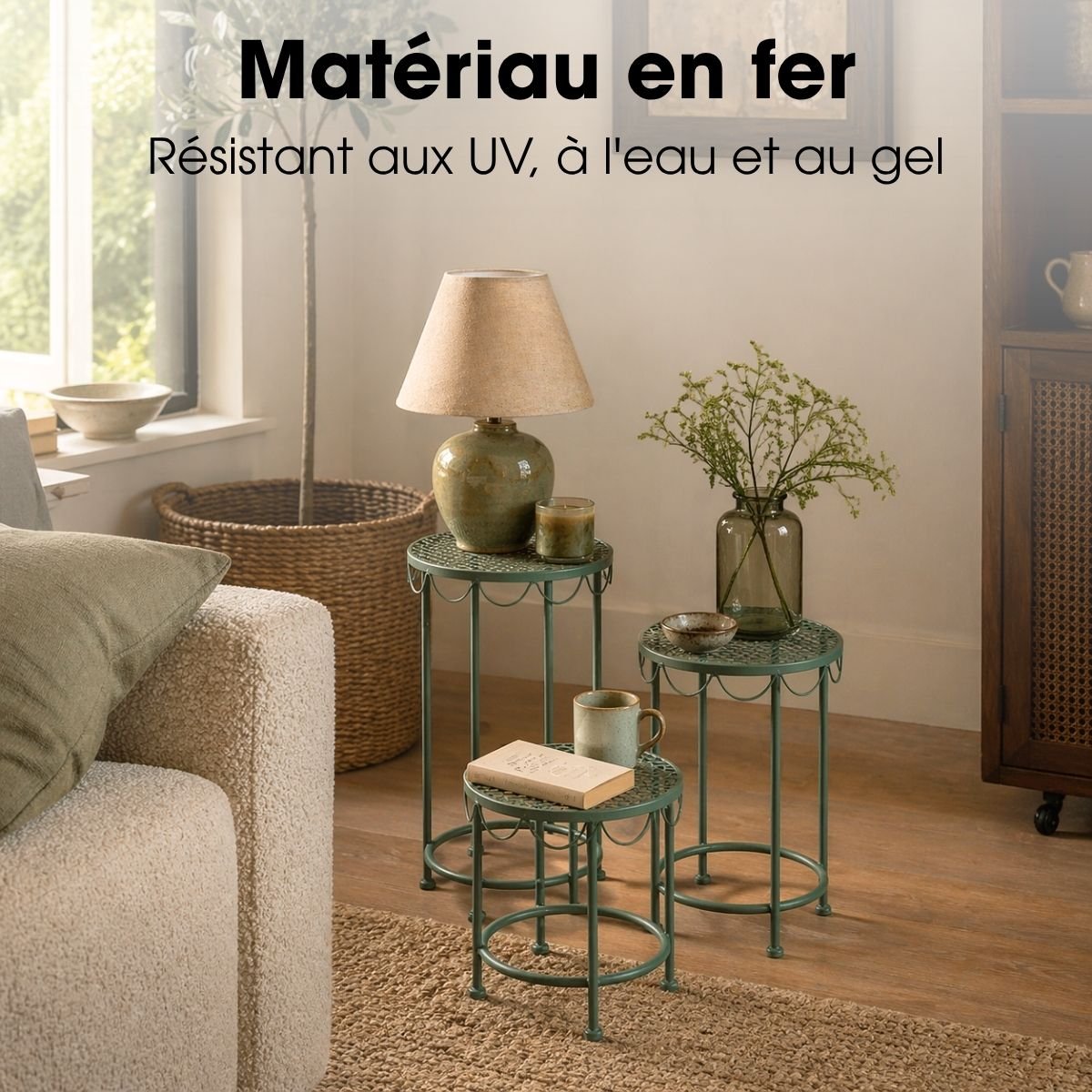 Support Pour Plantes D'extérieur MARSEILLE vert, MICA DECORATIONS