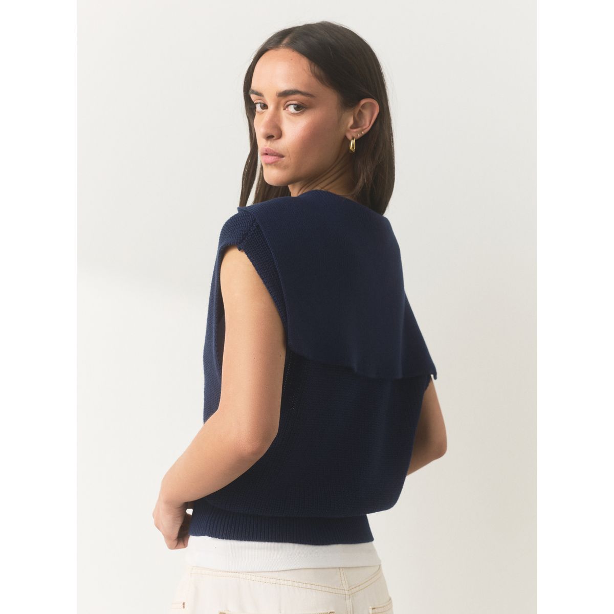 Débardeur en maille bleu marine, NEXT